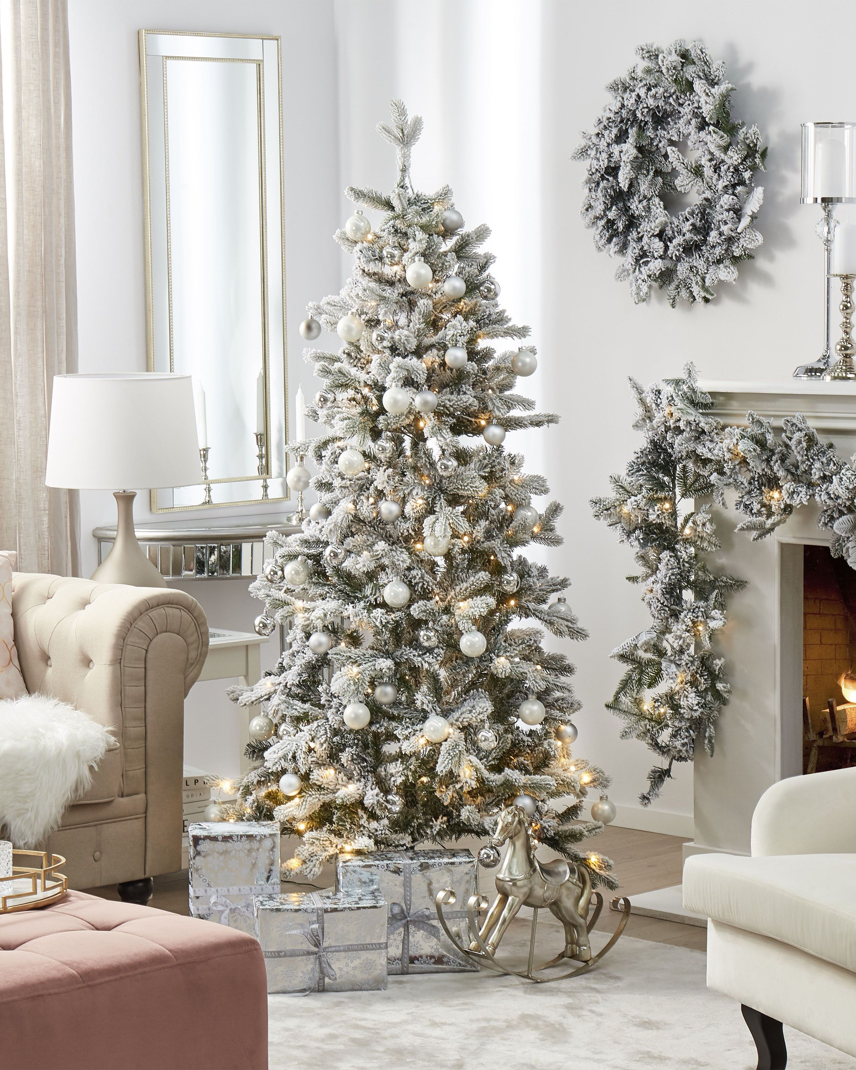 Artificial Snowy Christmas Tree LED TATLOW 180 cm Green