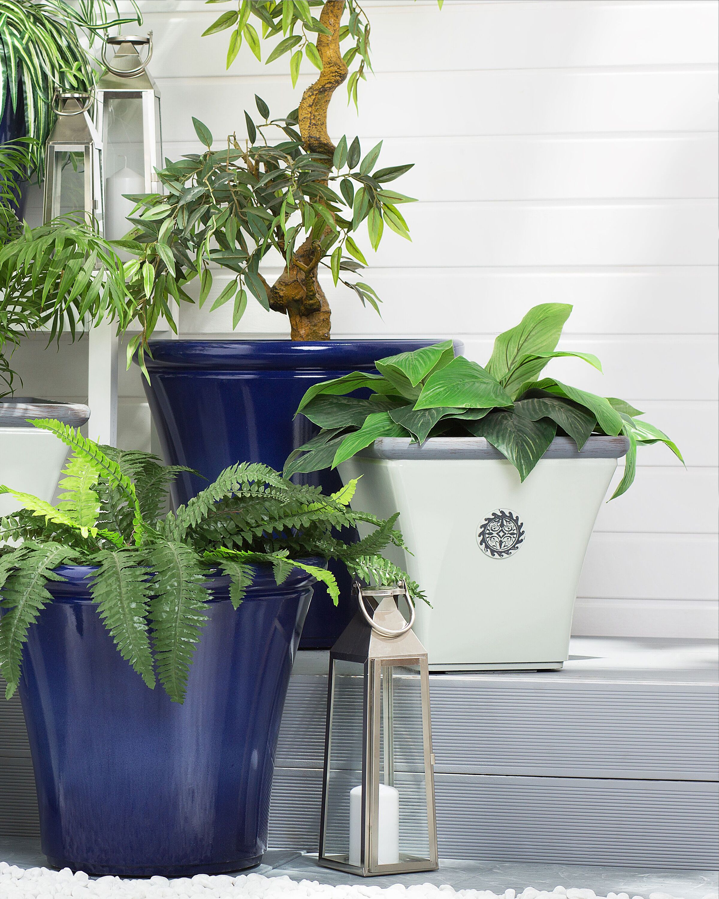Plant Pot ELATEIA 43 cm White