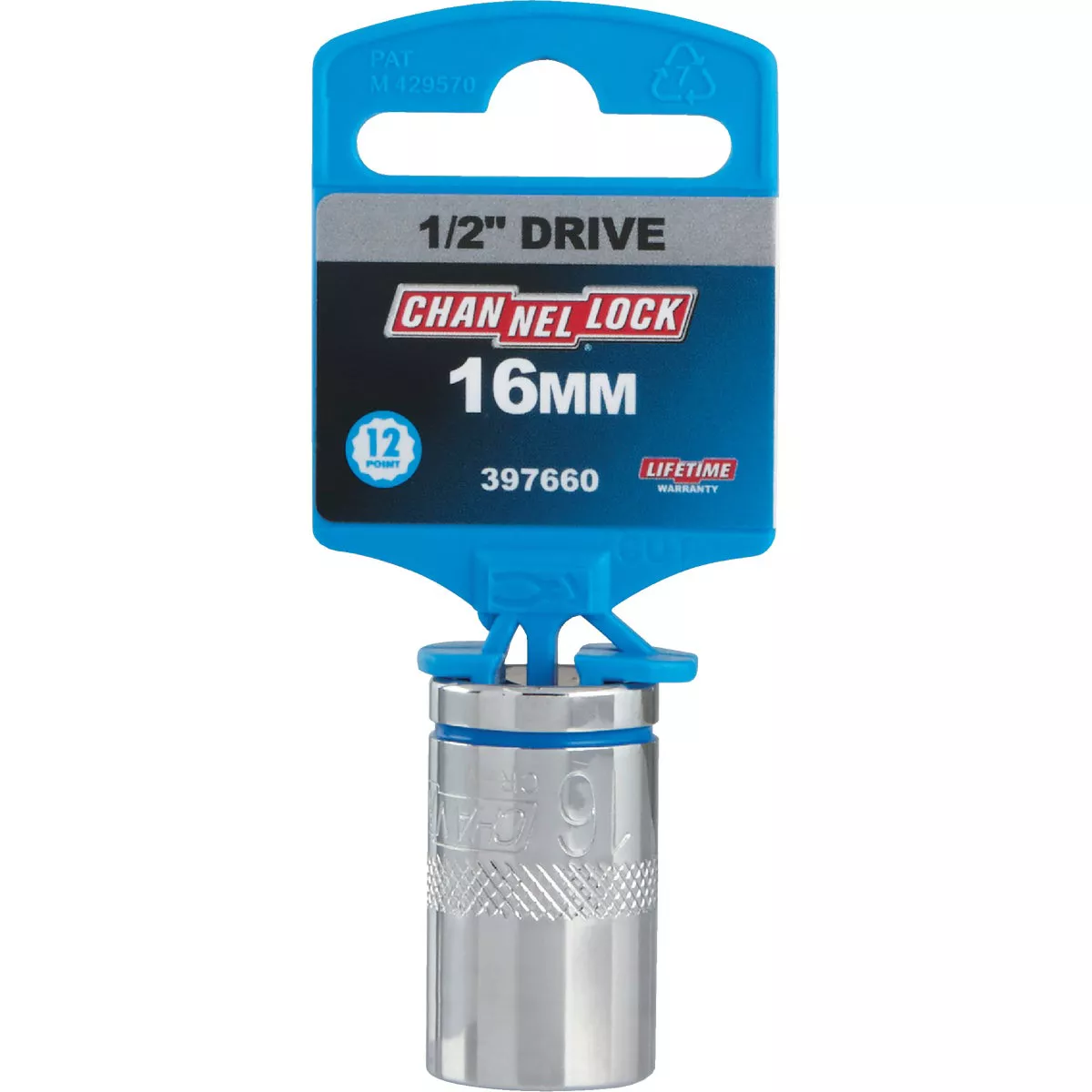 Channellock 1/2 In. Drive 16 mm 12-Point Shallow Metric Socket
