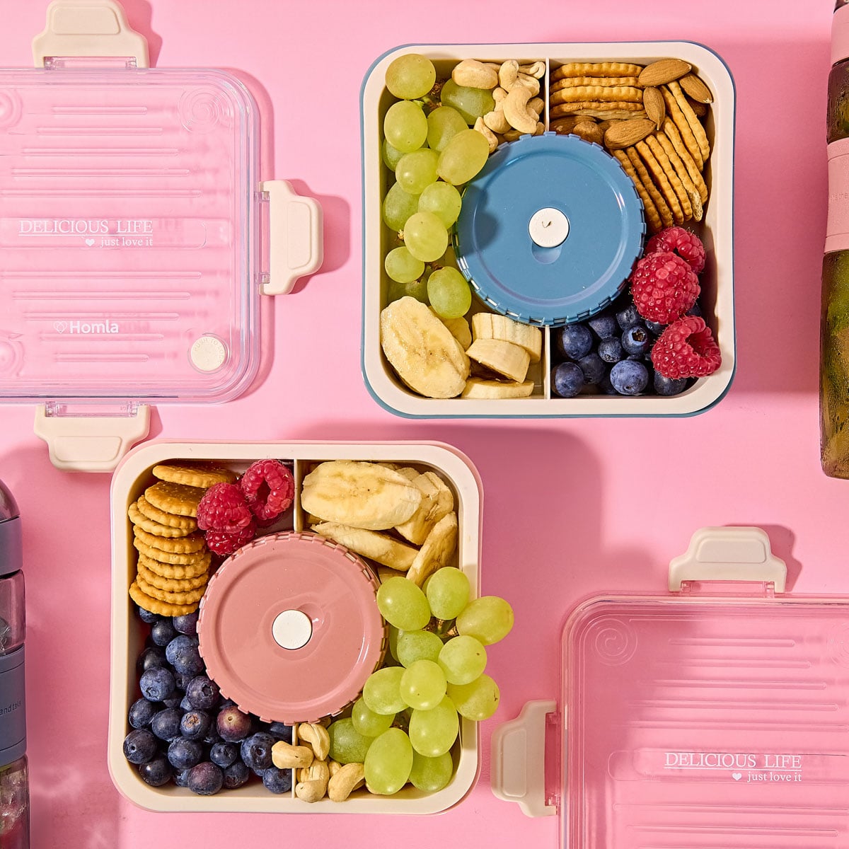 Lunchbox POPPIE z łyżeczką różowy 2.15 l