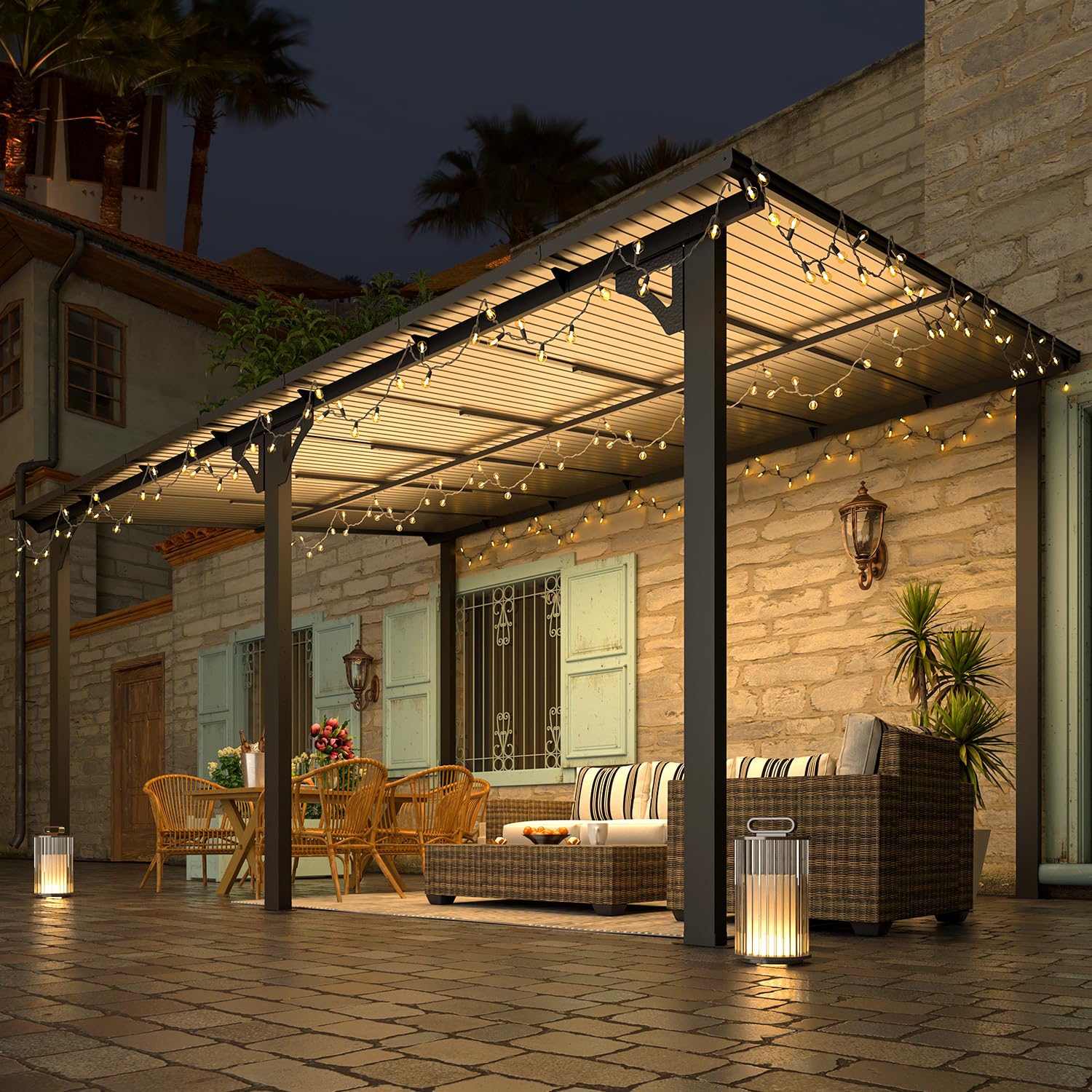 AECOJOY 14' x 10' Patio Gazebo With Roof, Dark - 168in x 120in x 98.4in - Image 8 AECOJOY 14' x 10' Patio Gazebo With Roof, Dark - 168in x 120in x 98.4in - Image 8
