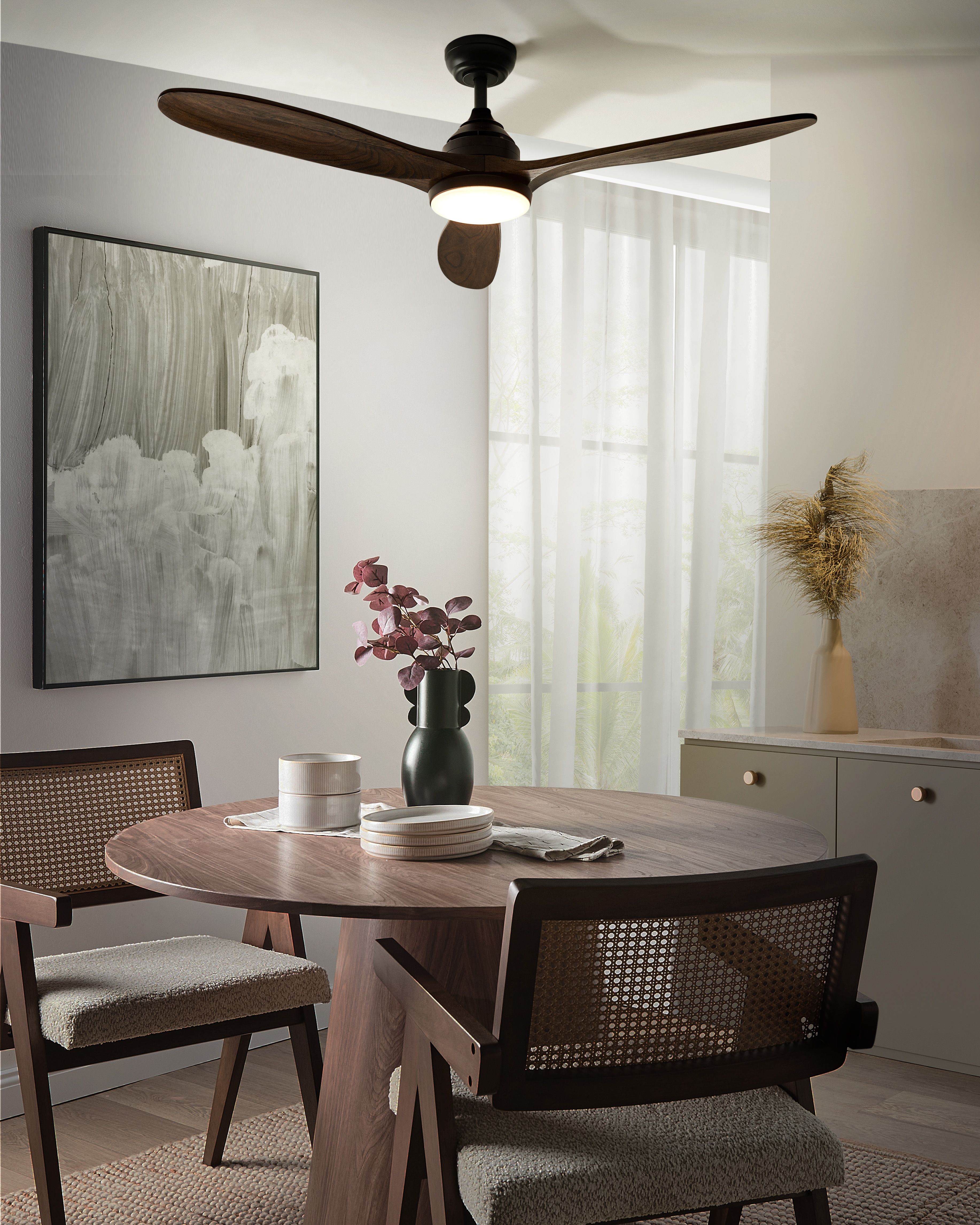 Ceiling Fan with Light MOYAR with Remote LED Dark Brown