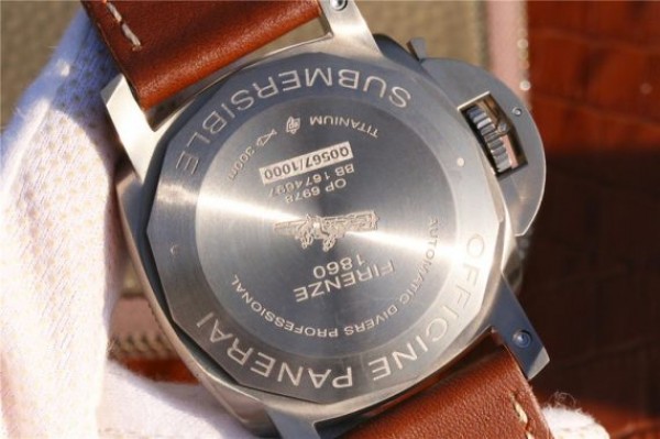 Replica Panerai PAM569 Titanium XF Brown Thick Leather Strap P9000 - Top club