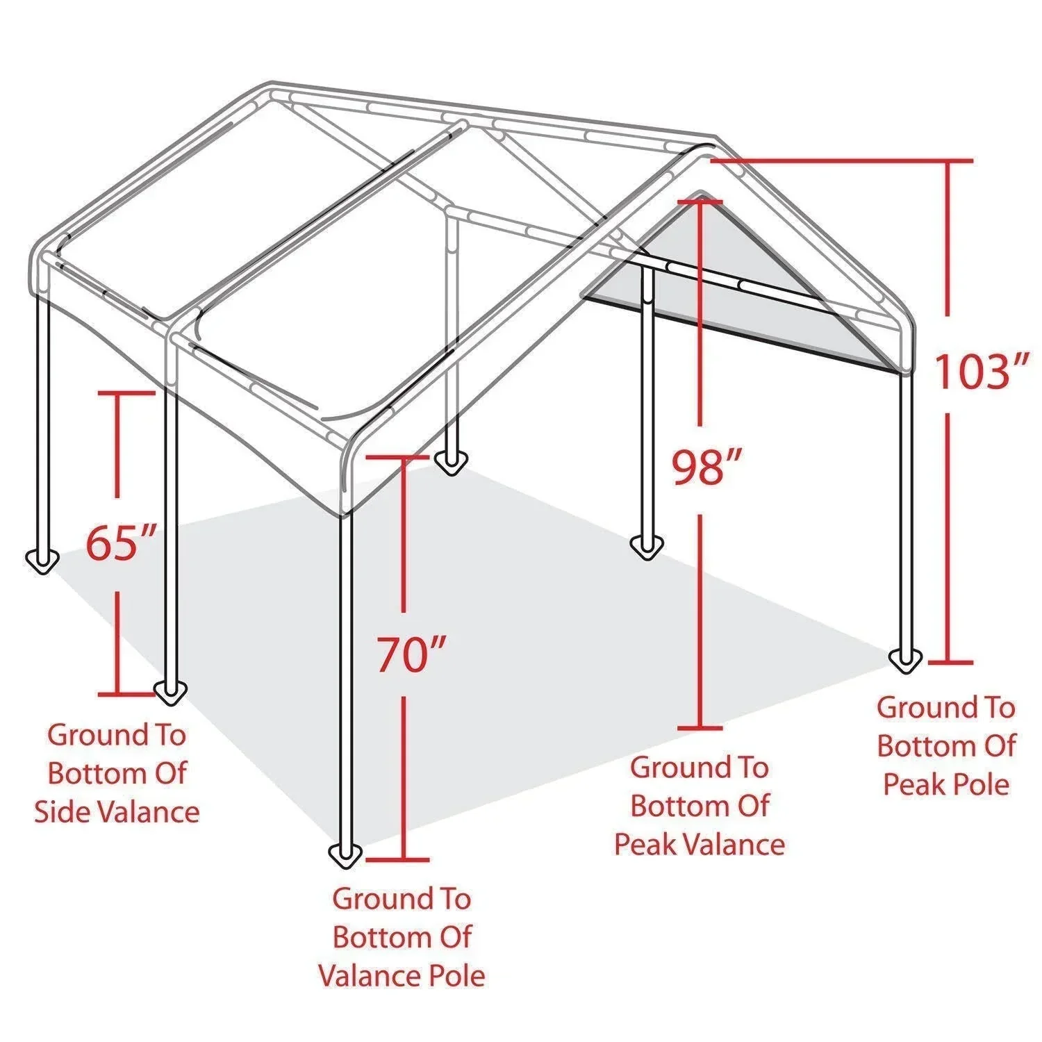 Caravan Canopy Sports Portable Garage Heavy Duty Shelter, White, 10x20 ft - Domain - Image 2 Caravan Canopy Sports Portable Garage Heavy Duty Shelter, White, 10x20 ft - Domain - Image 2
