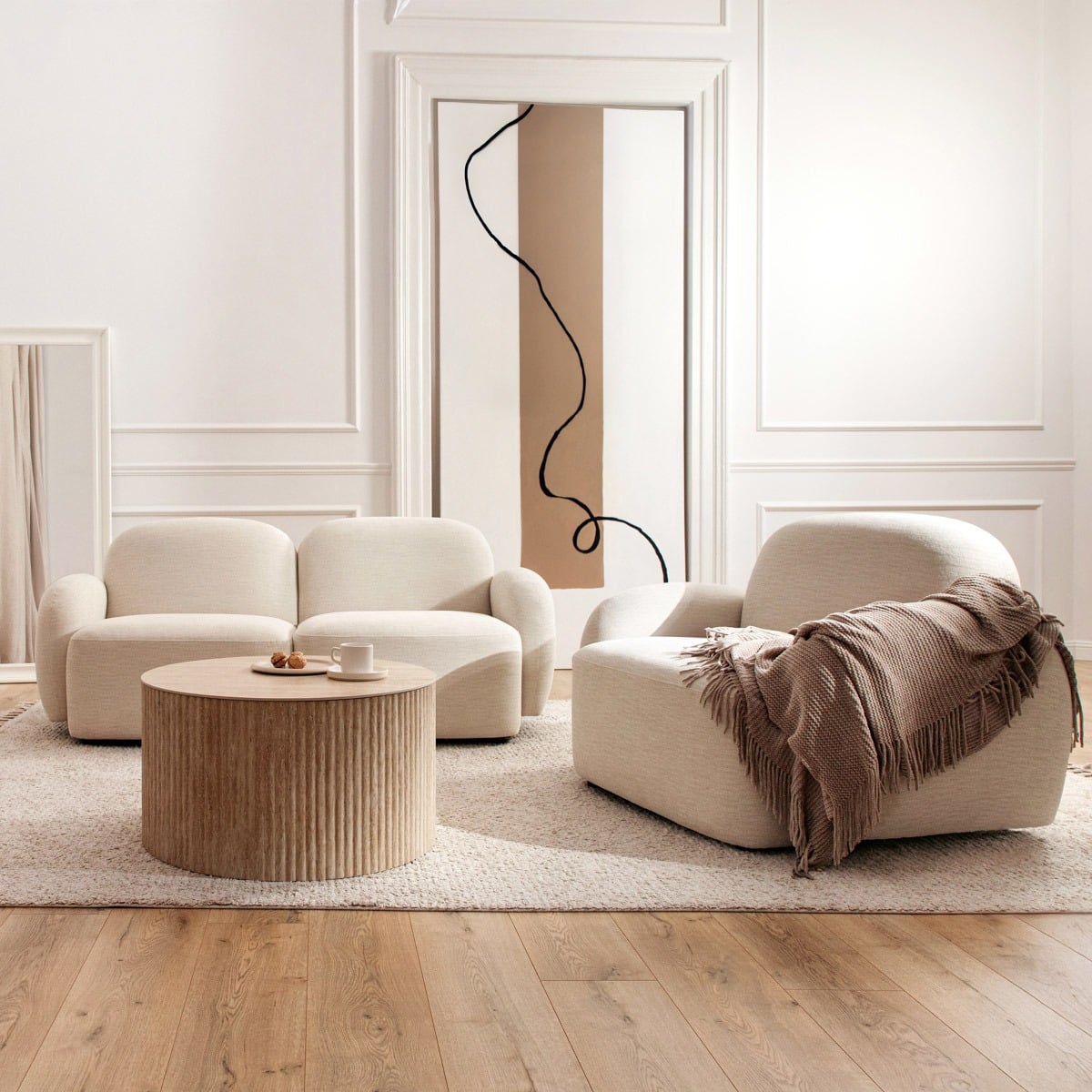 Fotel HELMI ecru 108x87x73 cm