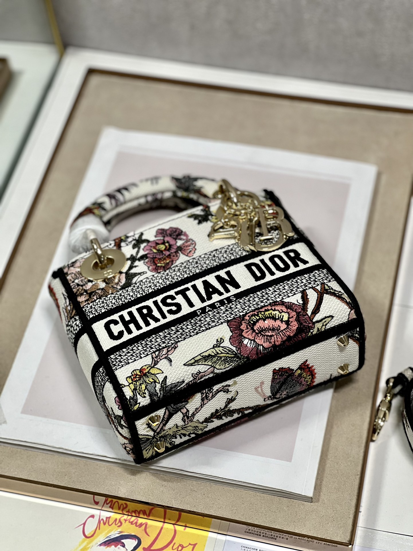 Mini Lady D-Lite Bag White/Black For Women 6.5in/17cm1:1High-quality replica