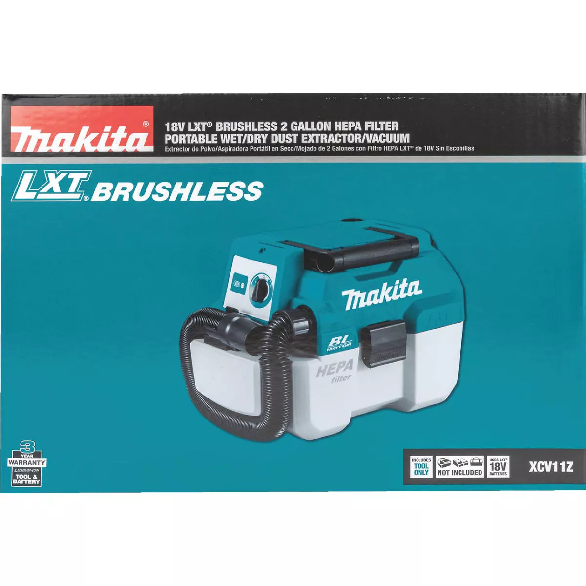 Makita 18V LXT 2 Gal. Lithium-Ion Brushless Cordless Wet/Dry Vacuum (Tool Only)