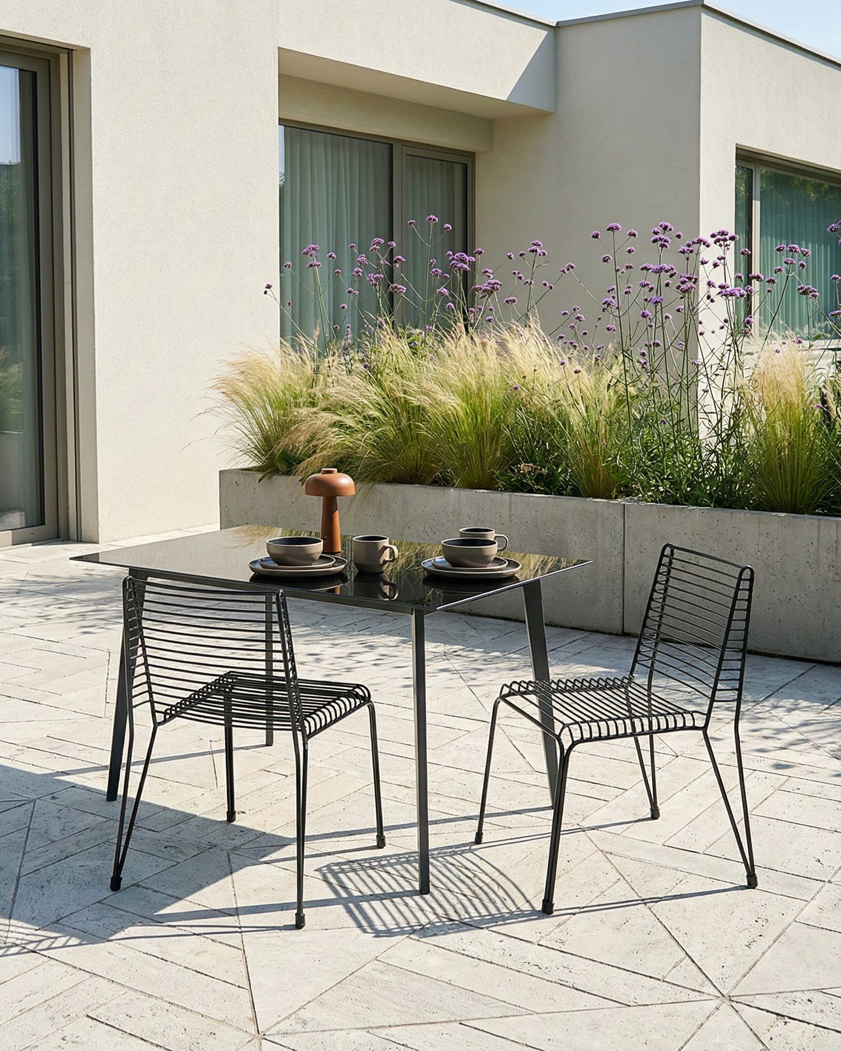 Set of 2 Garden Chairs CHIEVE Metal Black