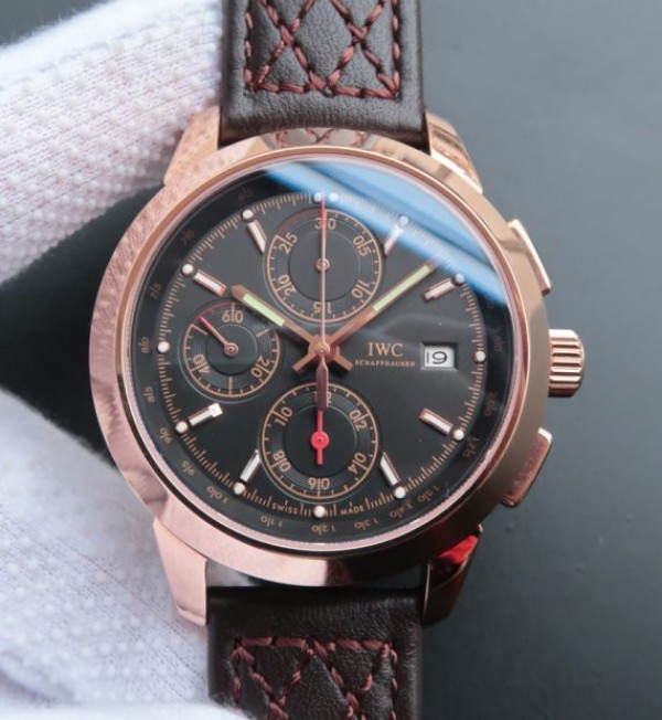 IWC Ingenieur Chrono RG IW3807 Black Dial Leather Strap - Top club