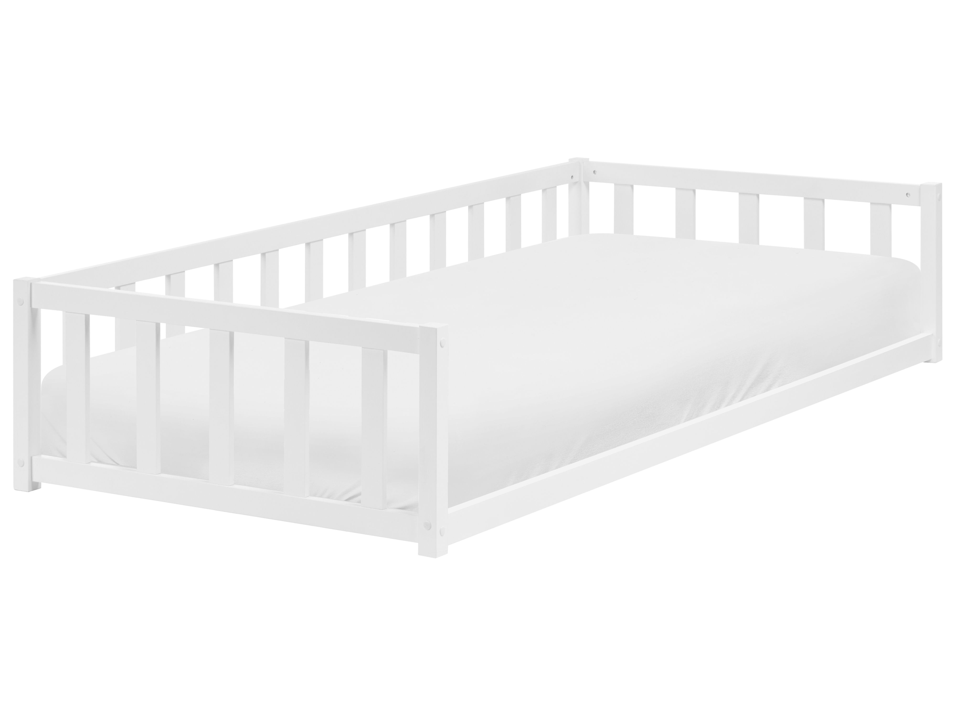 Kids Bed Pine Wood AURIBEAU 90 x 200 cm (EU Single) White