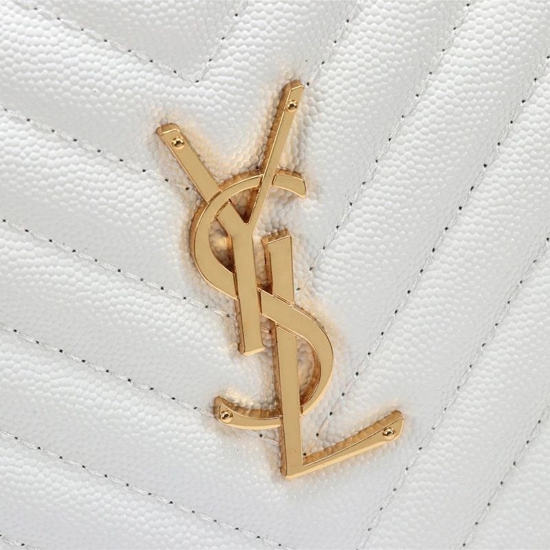 Saint Laurent Vinyle Round Camera Bag In Grained Matelasse Leather White Gold - 1:1High-quality replica