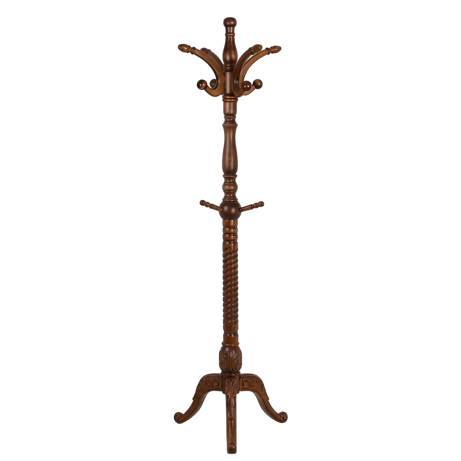Vintage 79" Coat Tree Stand Heavy Duty Freestanding Clothes Hat Coat Rack Stand with 8 Hooks - Image 12
