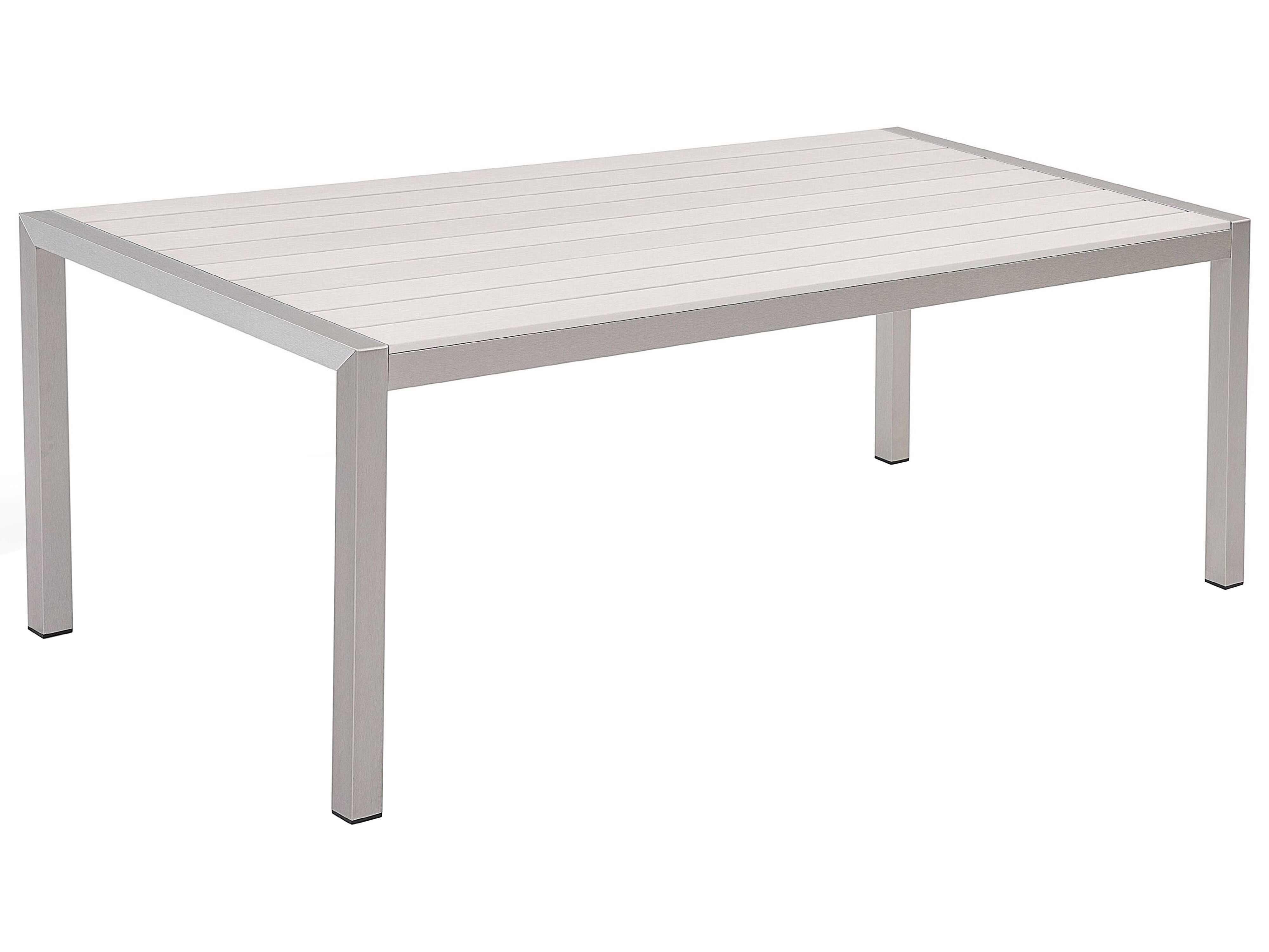 Garden Dining Table VERNIO 180 cm 90 cm Metal White