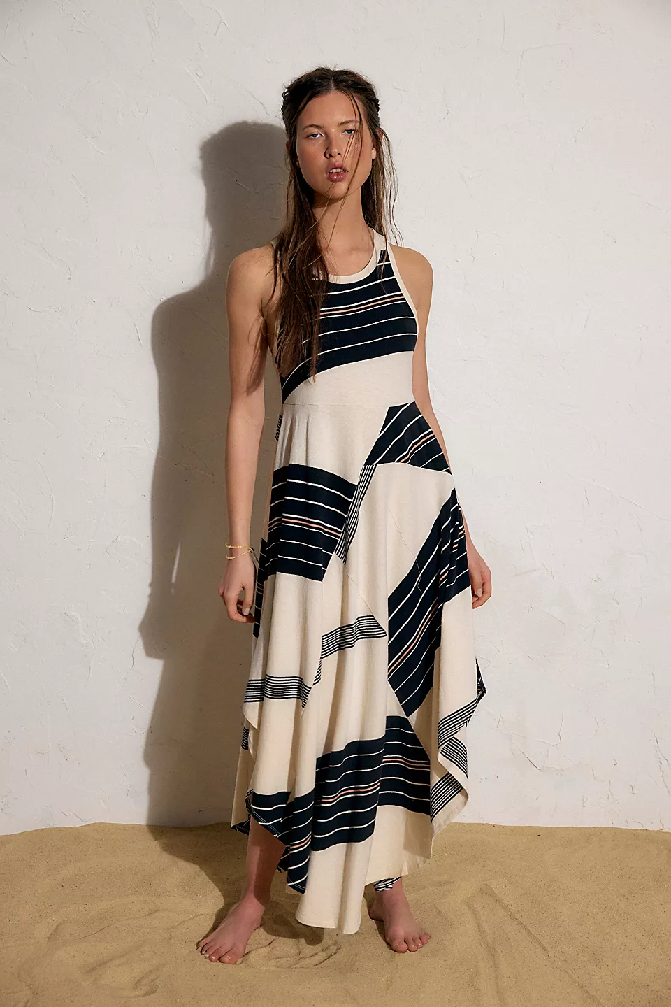 Super Spliced Cotton-Jersey Midi Dress-Tea Combo