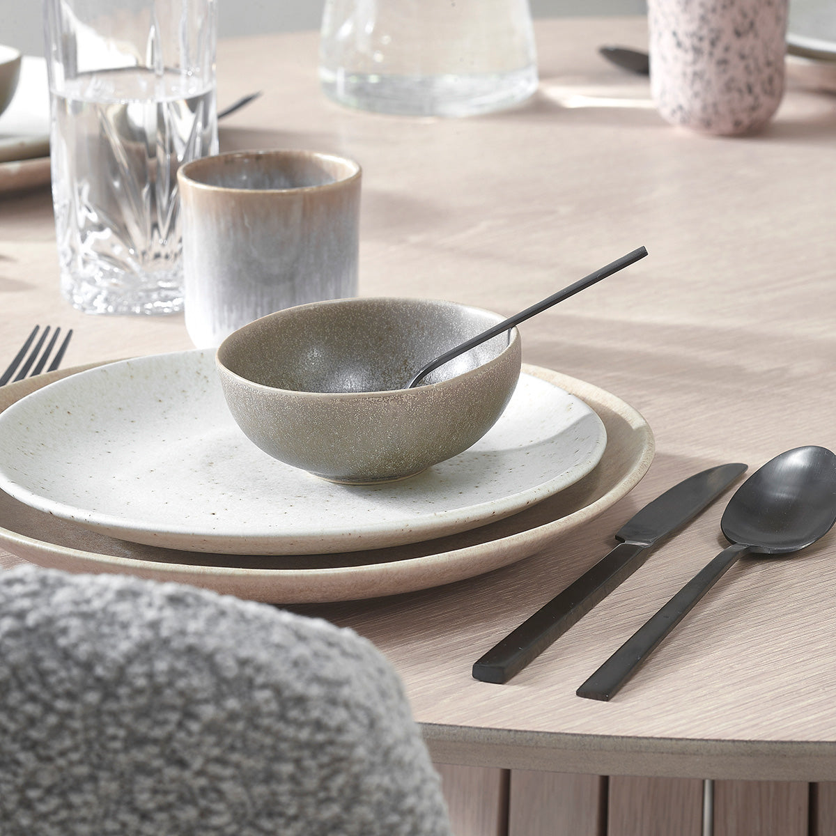Blokker Mixed Ceramics Ontbijtborden 4st. - Ø 22 cm - Crème