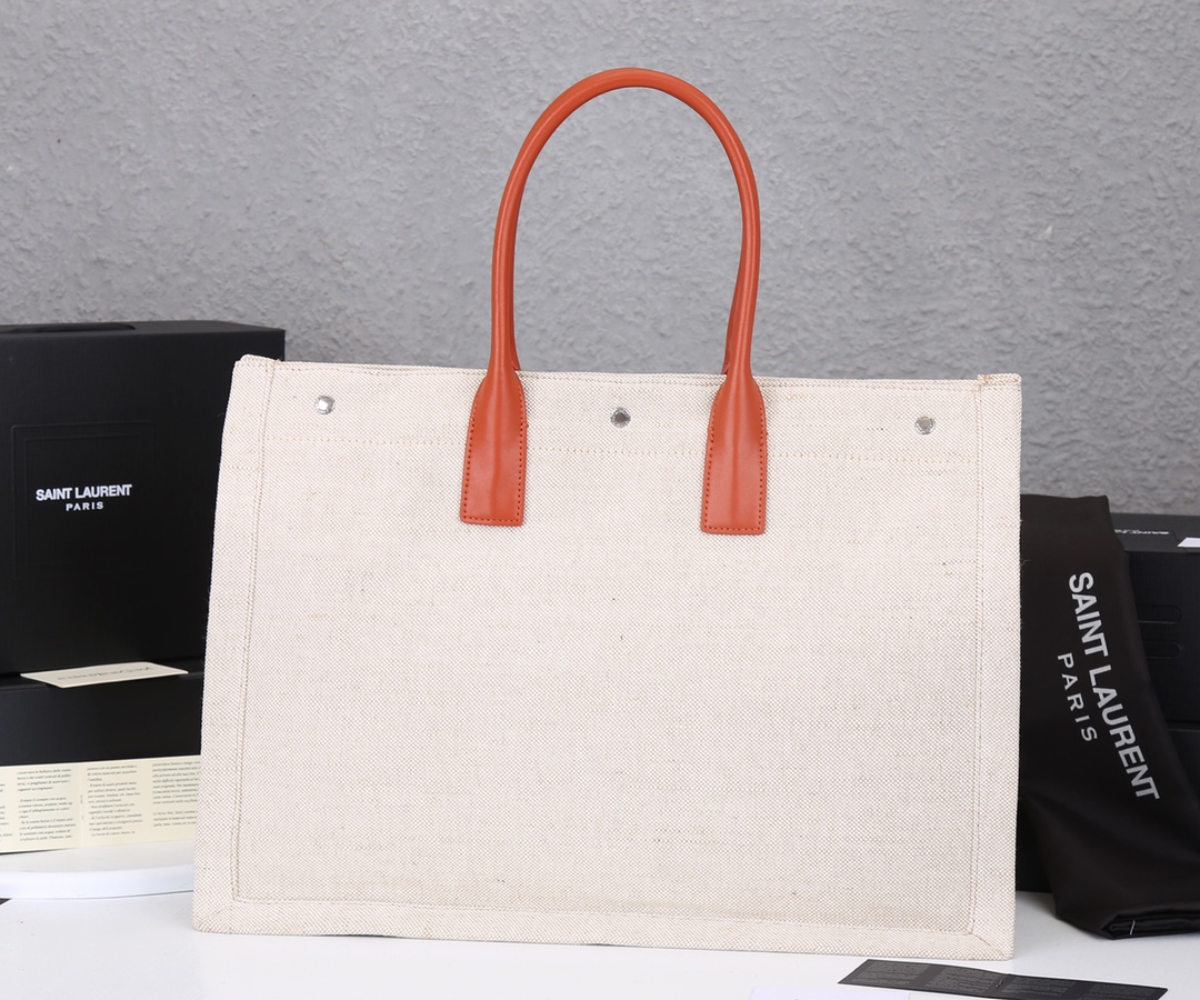 Replica Ysl Rive Gauche Tote Bag In Linen And Leather1:1High-quality replica