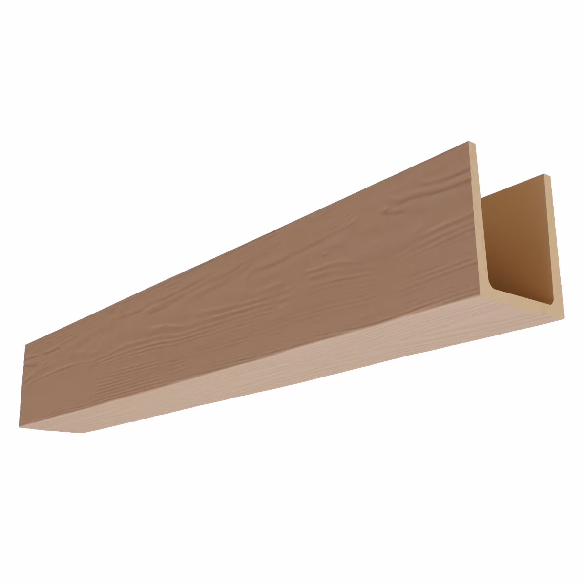 Ekena Millwork 3 1/2"W x 3 1/2"H x 120"L 3-Sided (U-Beam) Mena HeritageTimber Faux Wood Ceiling Beam, Kona Brown - Image 5