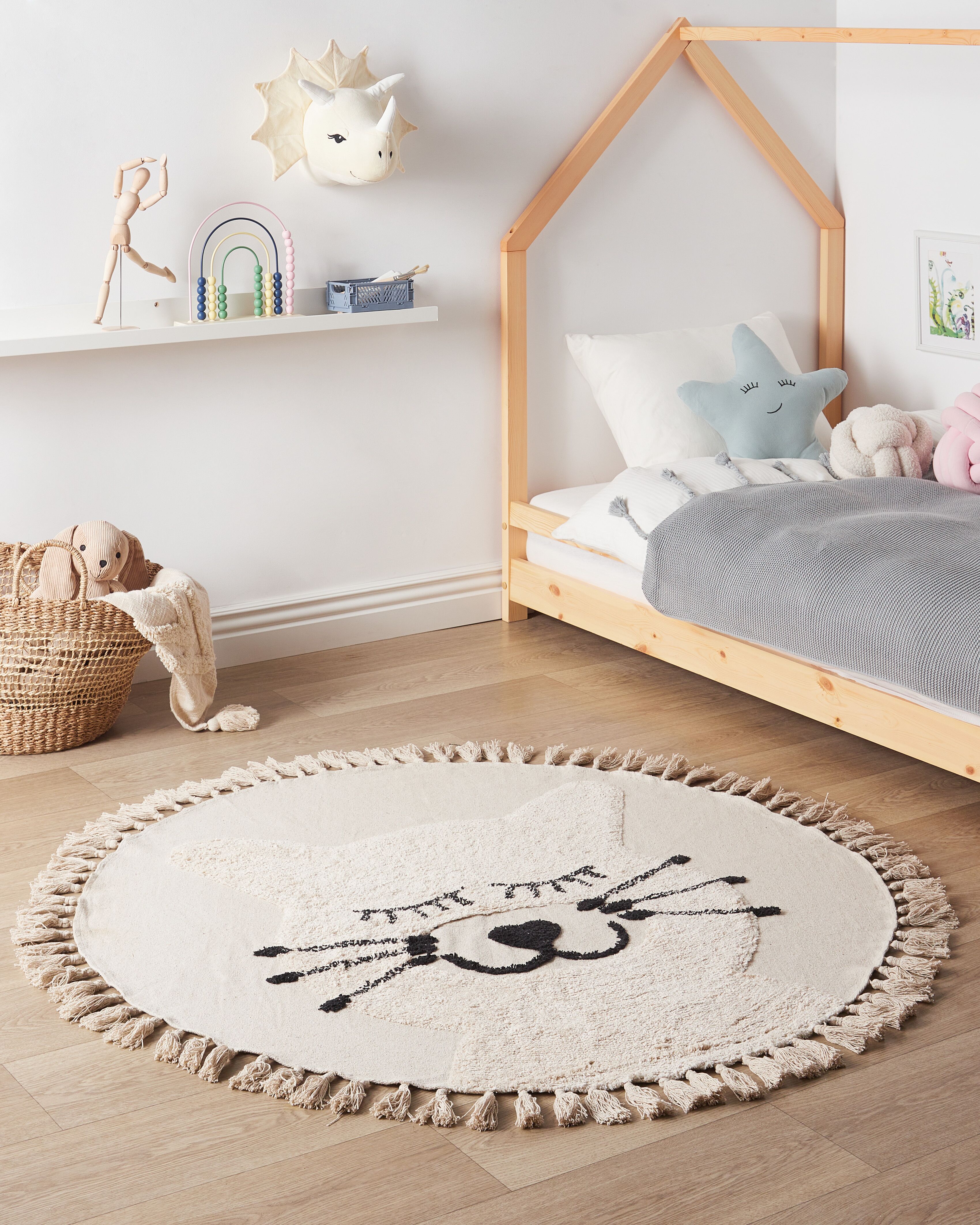 Kids Rug ETSERI Beige ø 120 cm Cotton