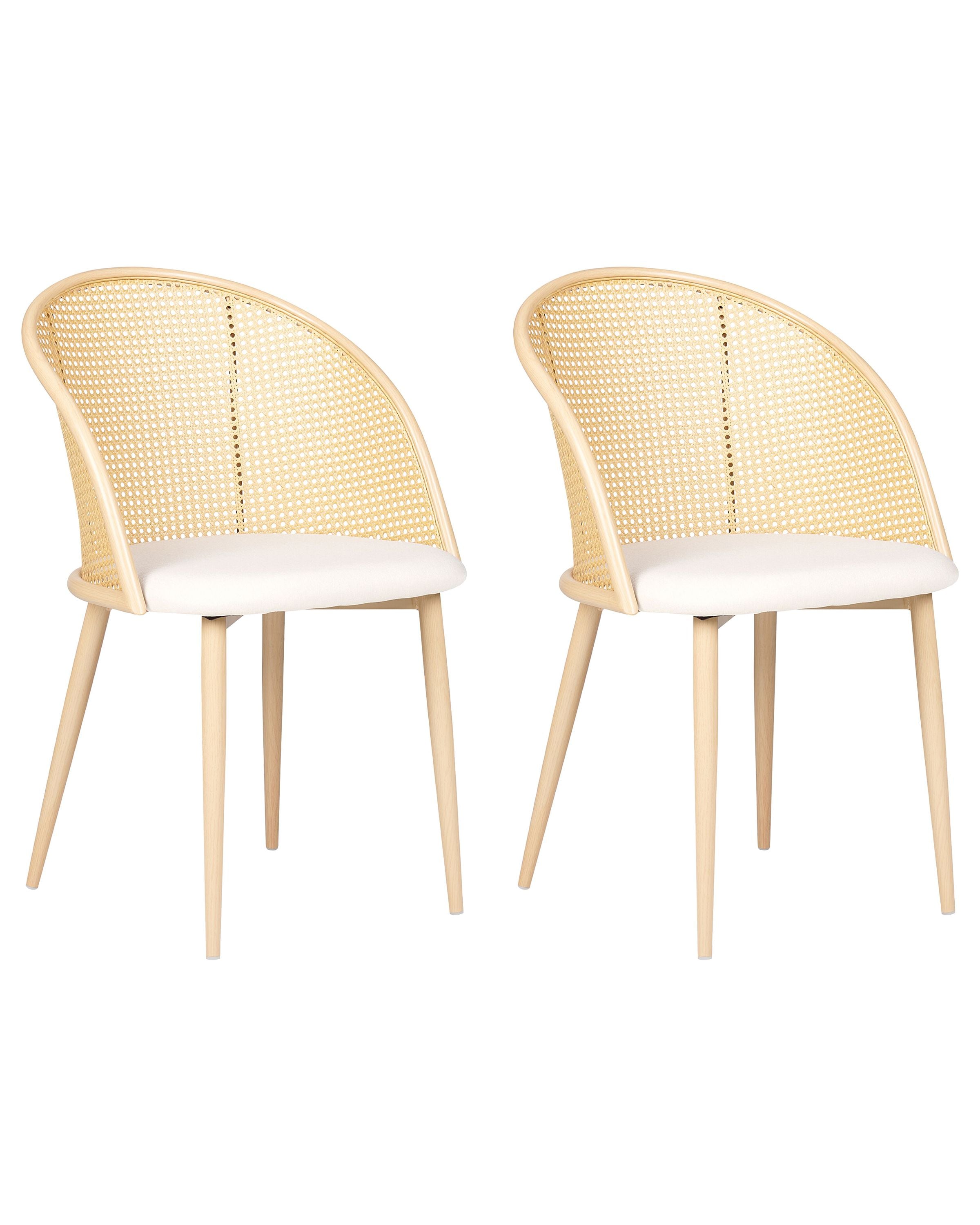 Set of 2 Dining Chairs CORNELL Metal Light Beige