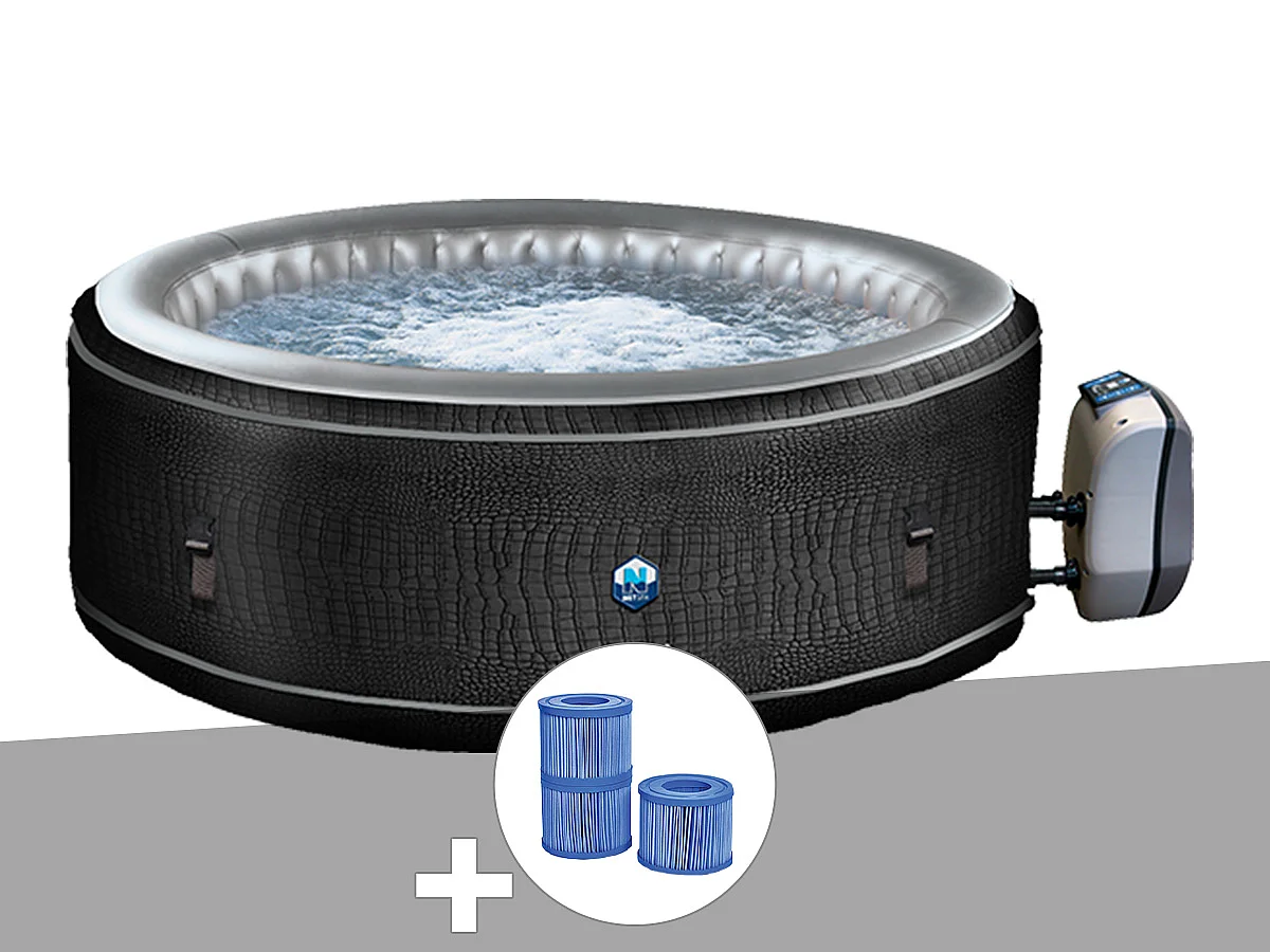 Spa gonflable Netspa Boa rond Bulles 5-6 places + 3 cartouches de filtration