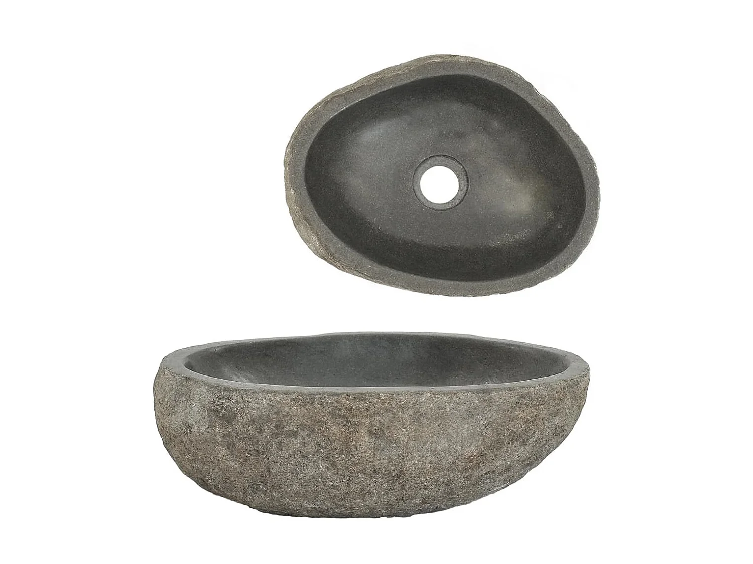 Vasque en pierre de rivière Ovale 29-38 cm WVGQ1156
