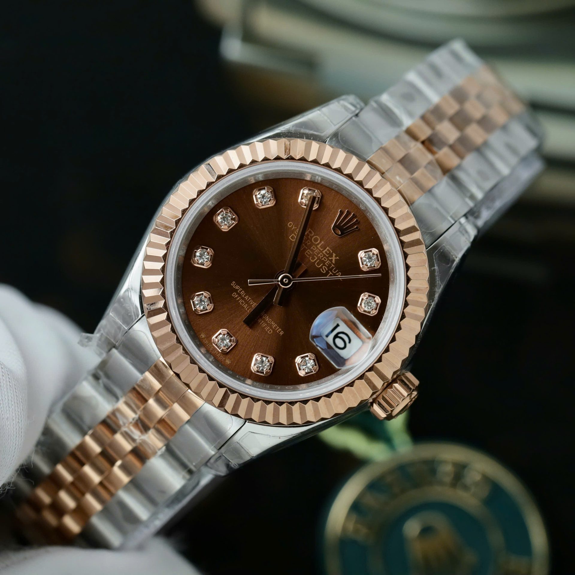 Rolex Lady-DateJust Women Replica Watch Chocolate Dial Jubilee Strap 28mm - Elite Watch Atelier