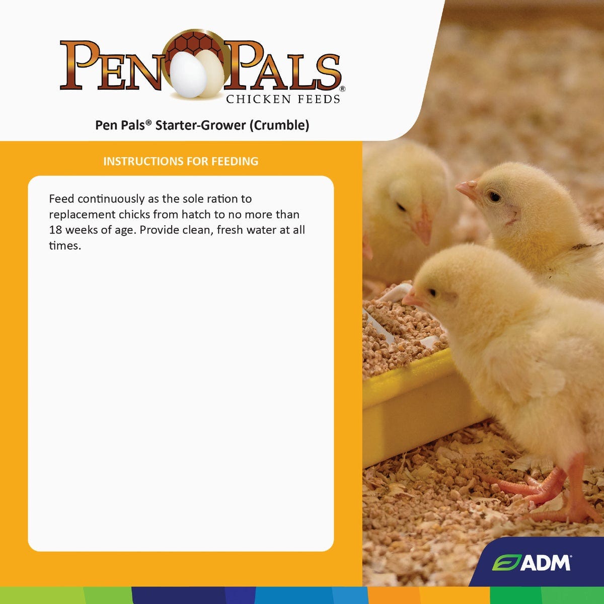 ADM Pen Pals 5 Lb. Chicken Starter/Grower Chicken Feed