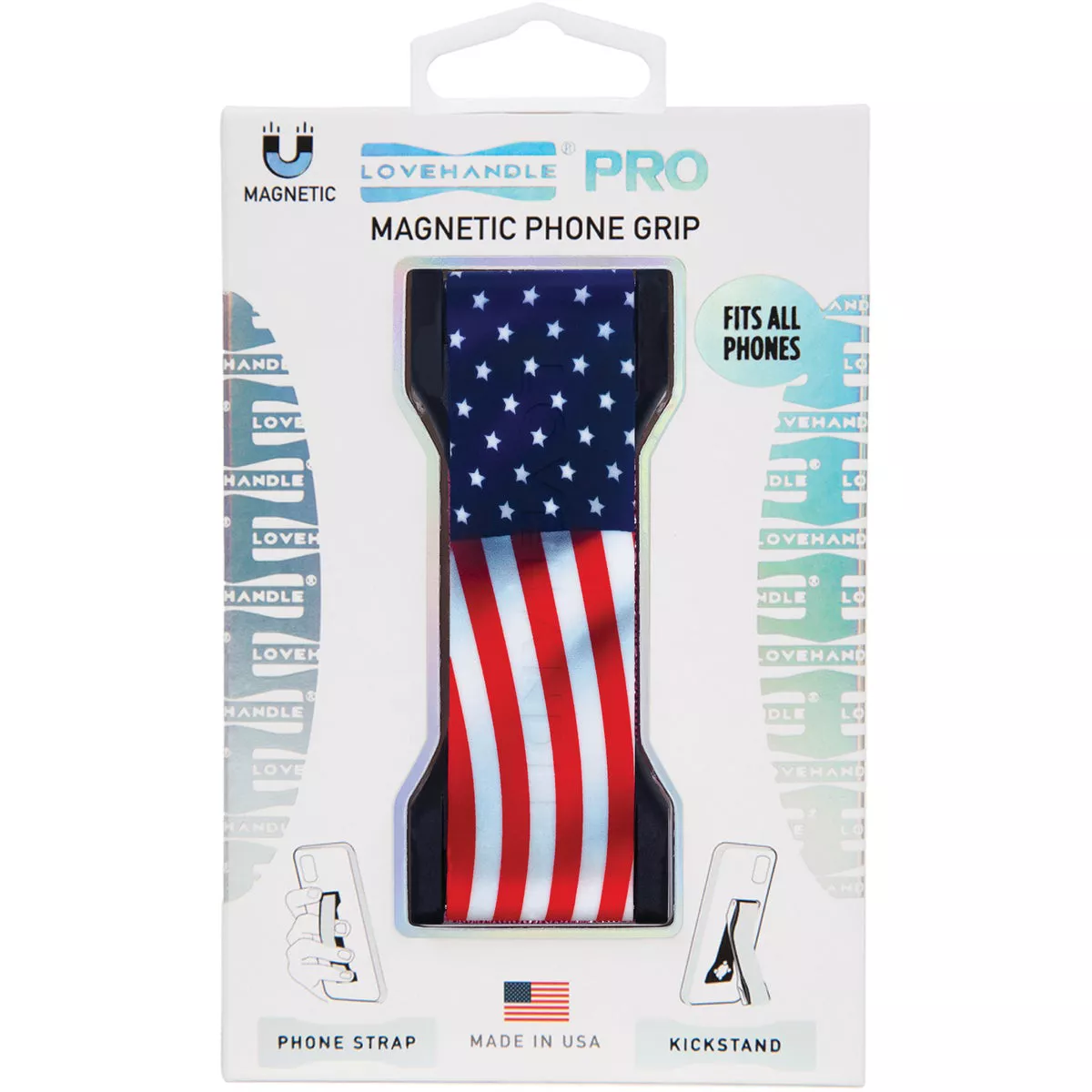 LoveHandle PRO Wavy American Flag Phone Grip