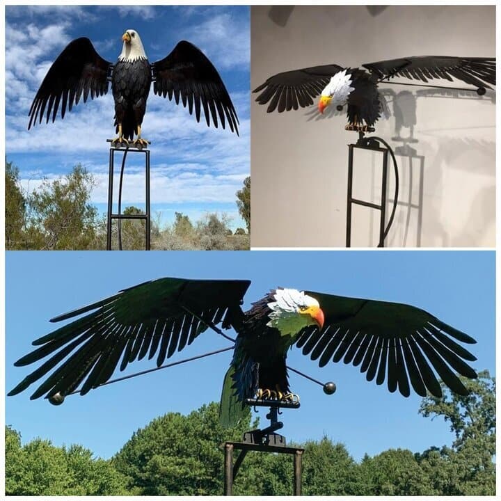 Metalen Windmolen Sculptuur - Elegante Tuindecoratie met Beweegbare Vleugels - Stevig en Mooi