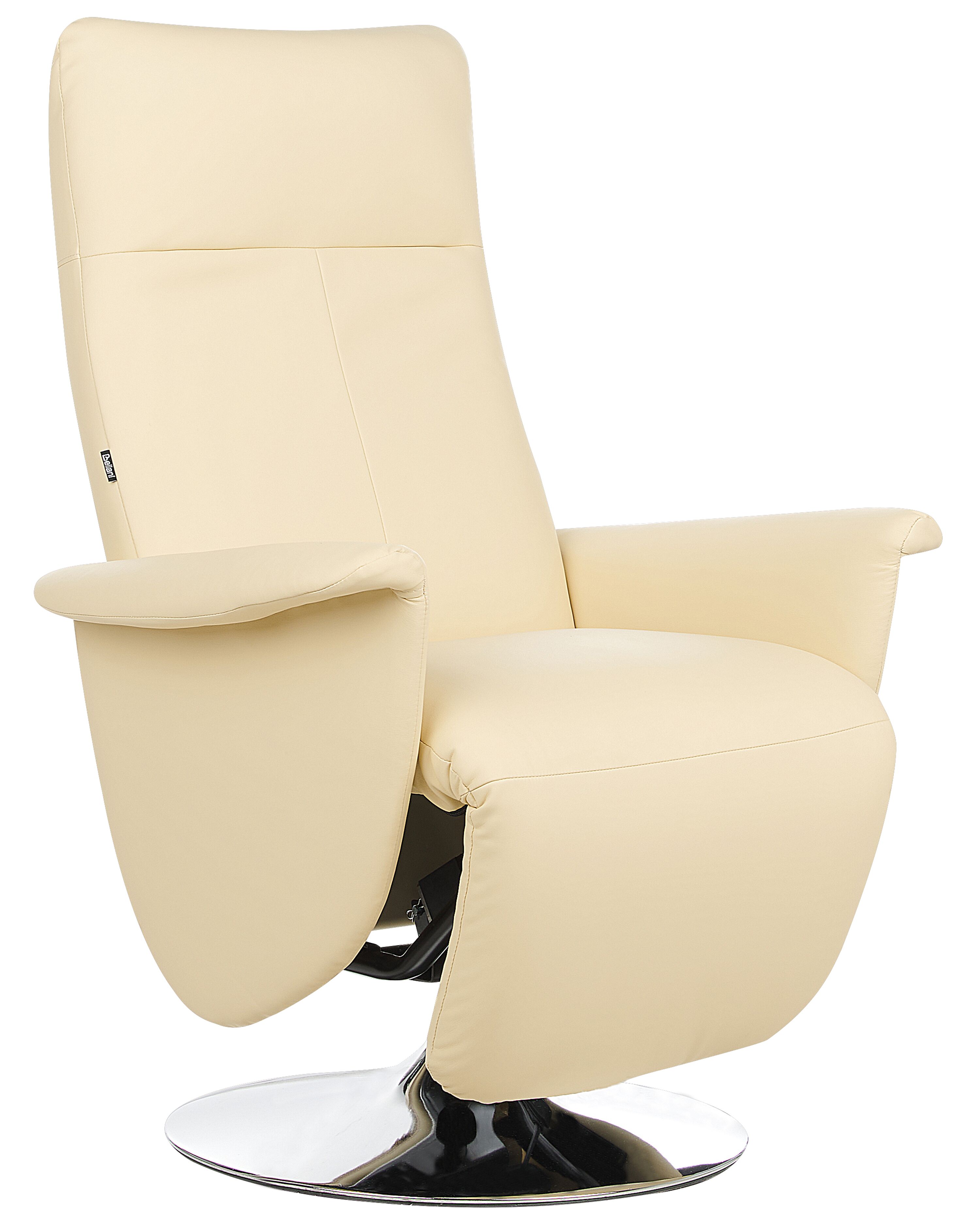 Recliner Chair PRIME with Footrest Faux Leather Light Beige