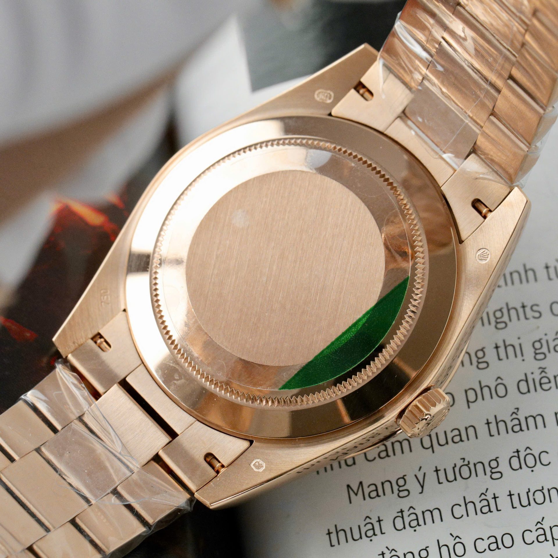 Rolex Day-Date Eisenkiesel Dial Copies Watch 18K Gold Wrapped Custom QF 36mm - Top club