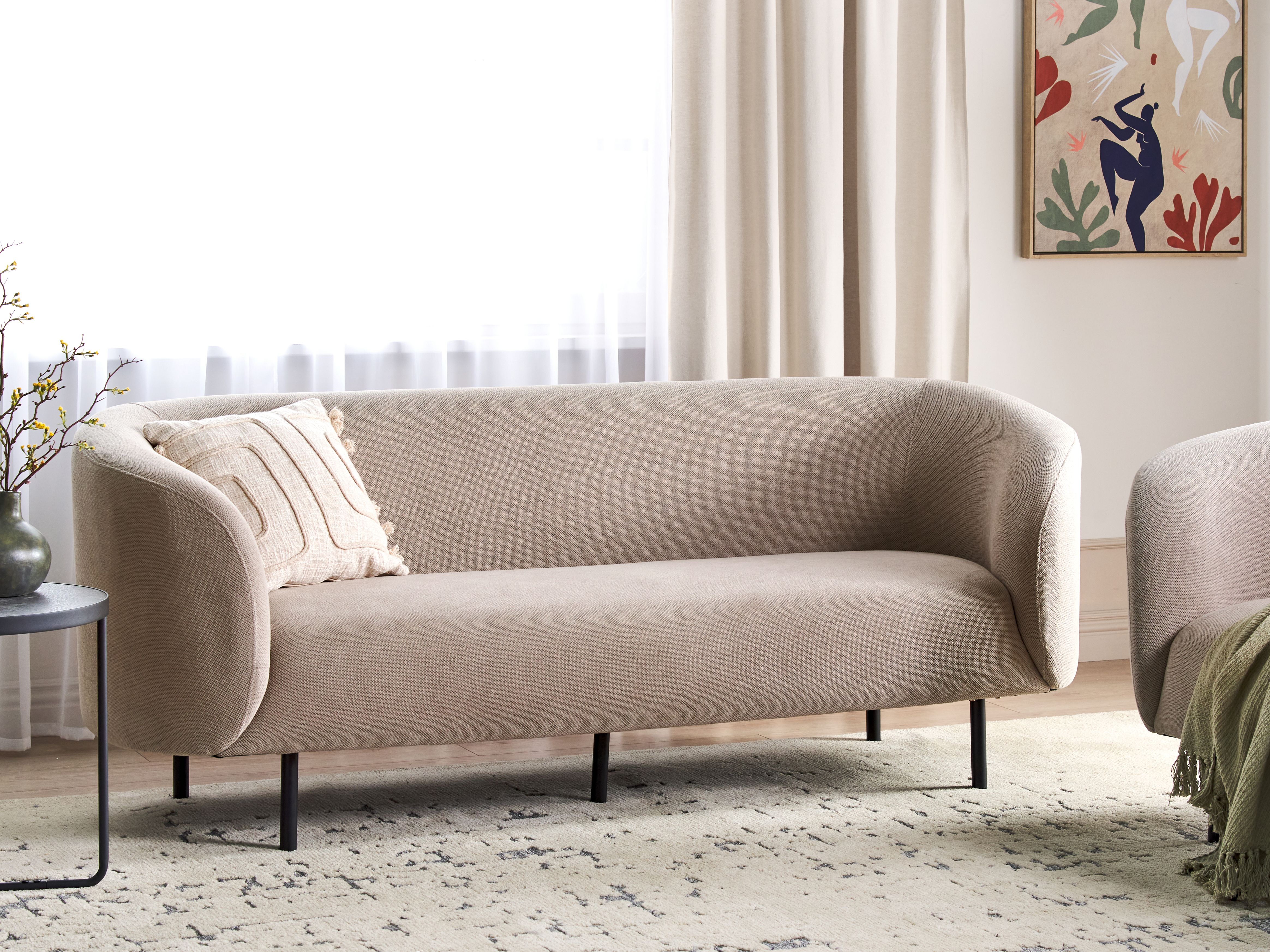Sofa 3 Seater LOEN Fabric Taupe