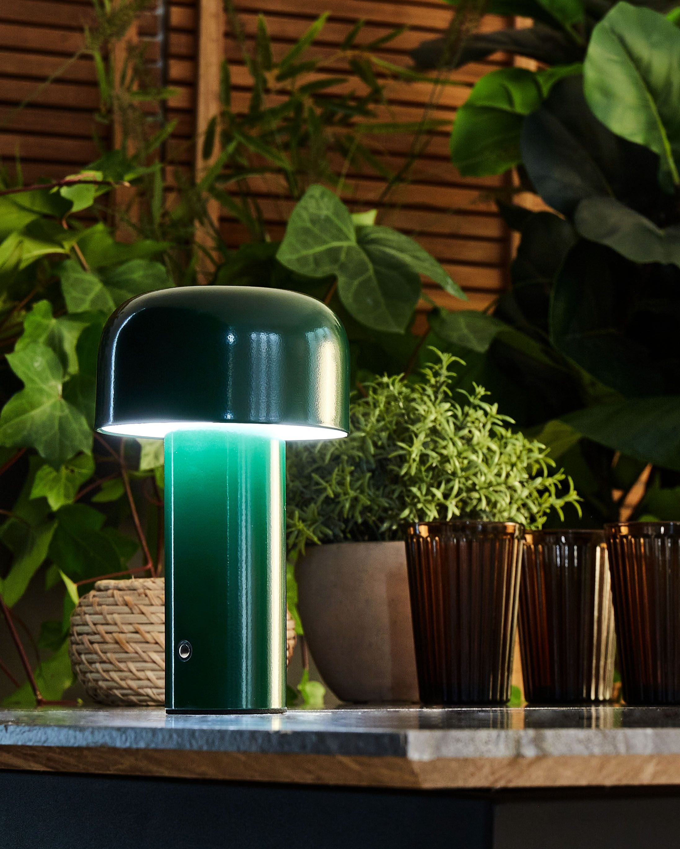 Wireless LED Table Lamp BESOS with Dimmer Metal Green