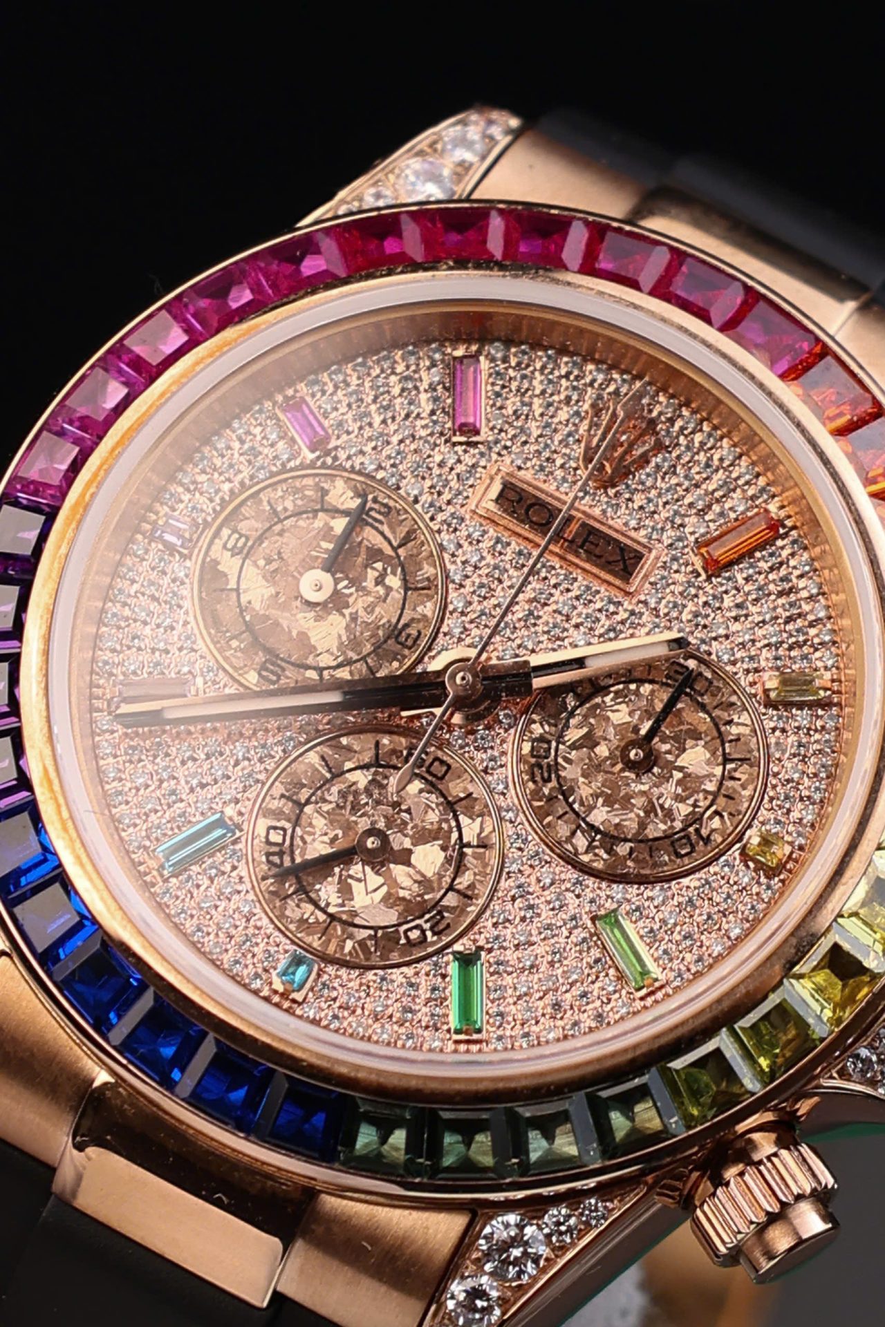 Rolex Daytona Rainbow Copies Watch Rubber Strap MS Factory 40mm - Elite Watch Atelier