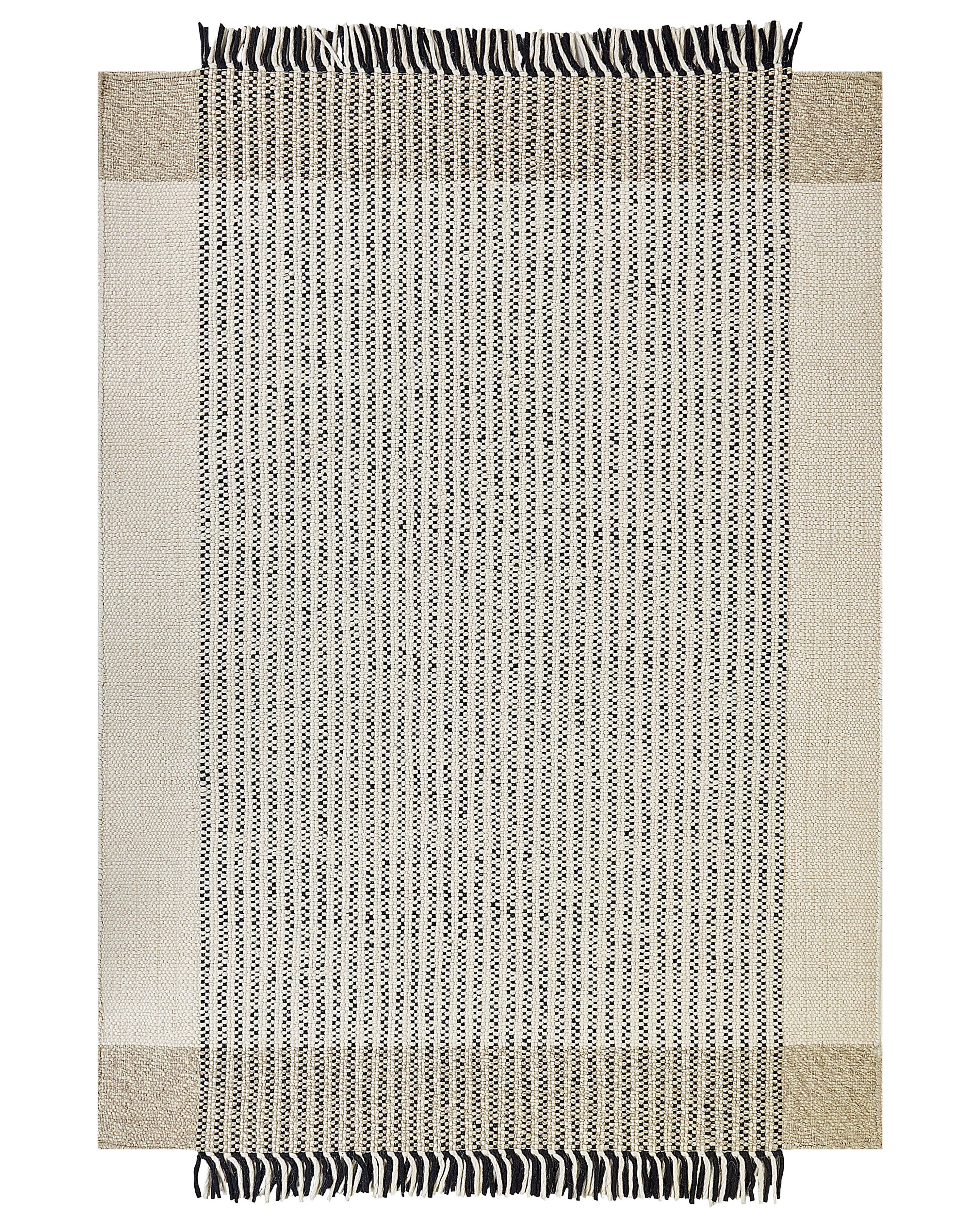 Rug DIVARLI Beige 160 x 230 cm Wool