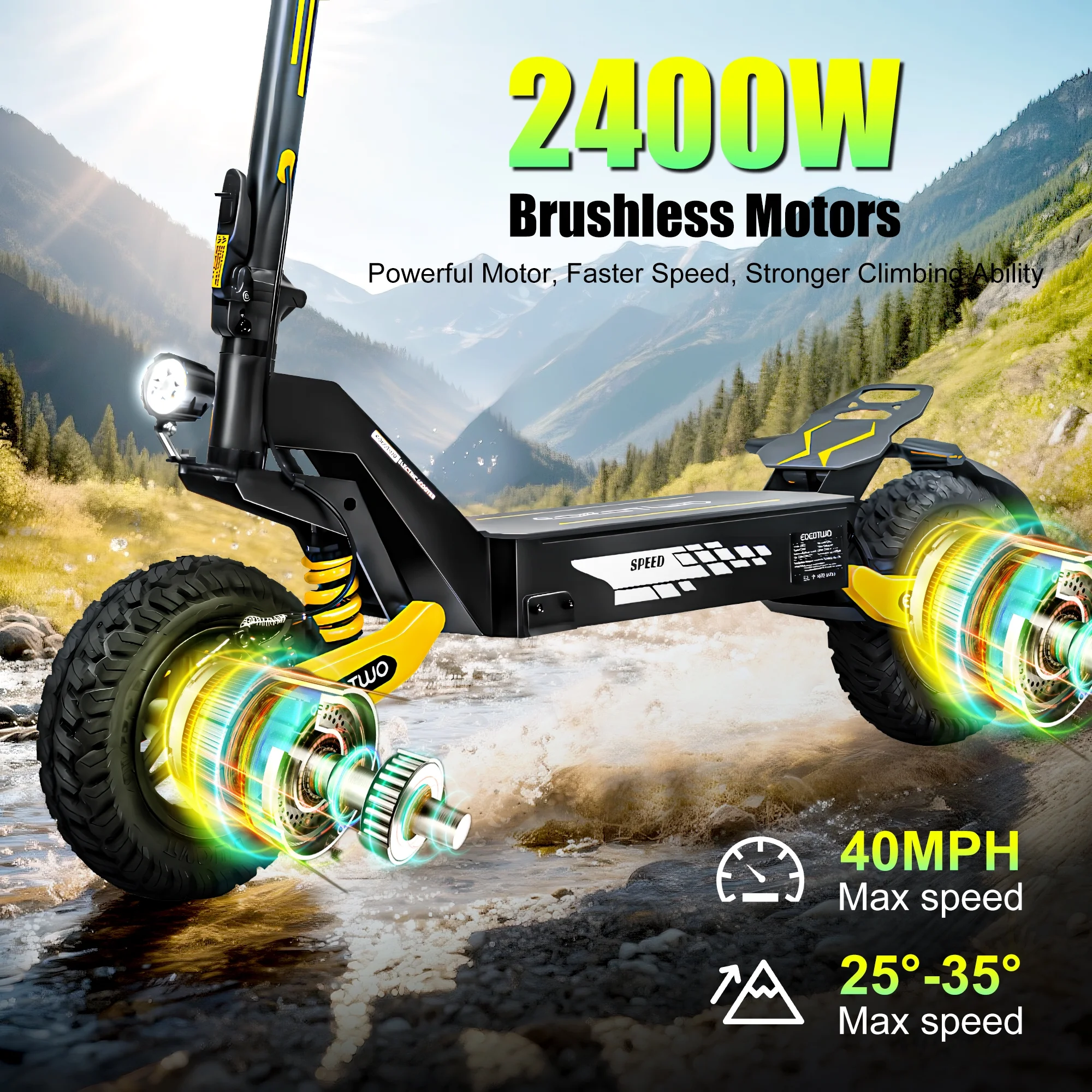 Off Road Electric Scooter for Adults, 1200W Motor Fast E Scooter, Up to 28MPH Top Speed & 20Miles Long Range, 11" Off-Road Tires, 330lbs MAX Load, Foldable - Image 32