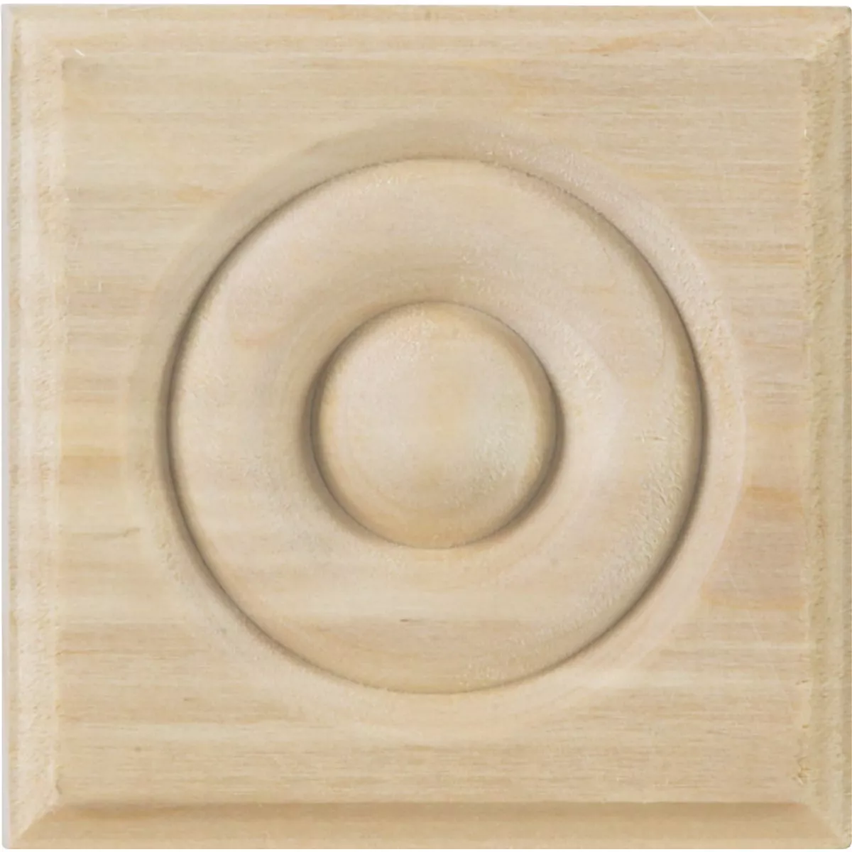 House of Fara 7/8 In. x 3-1/4 In. Unfinished Hardwood Rosette Block