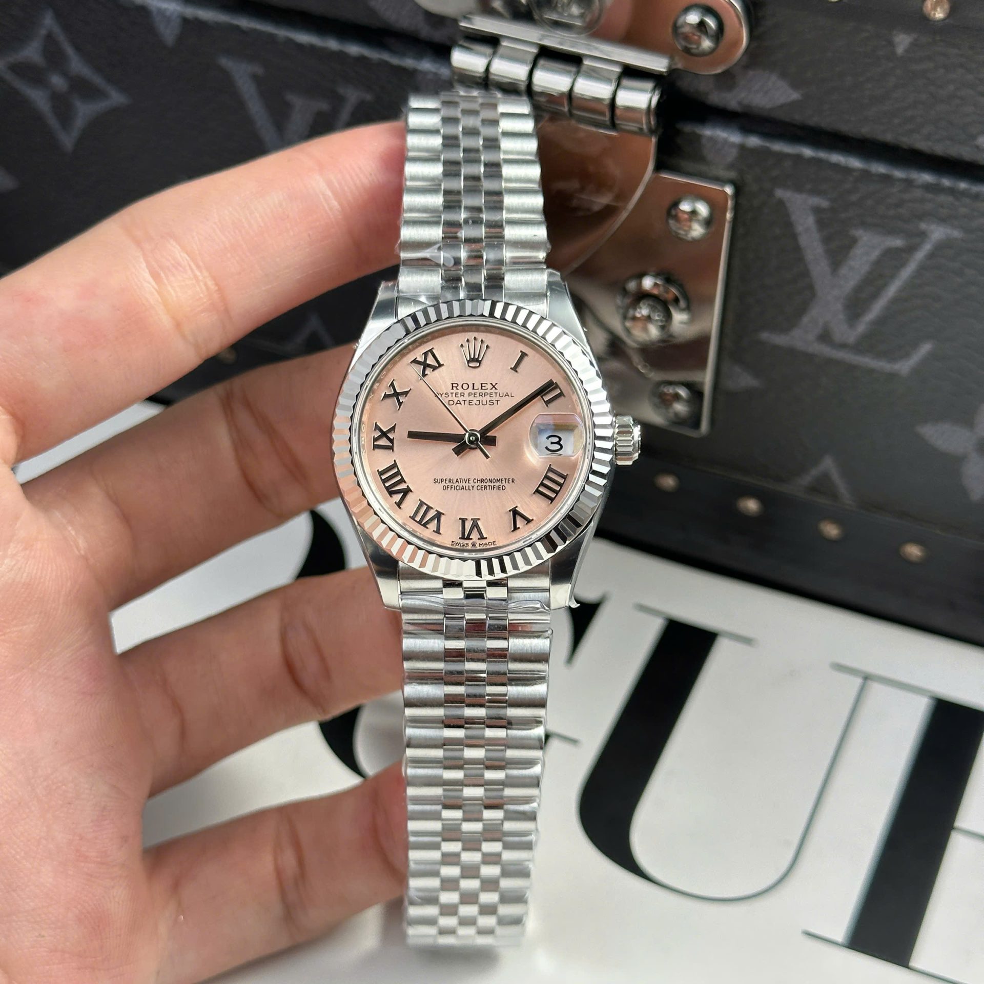Rolex DateJust Replica Watch Women Dial Pink Automatic Movement THB Factory 31mm - Elite Watch Atelier