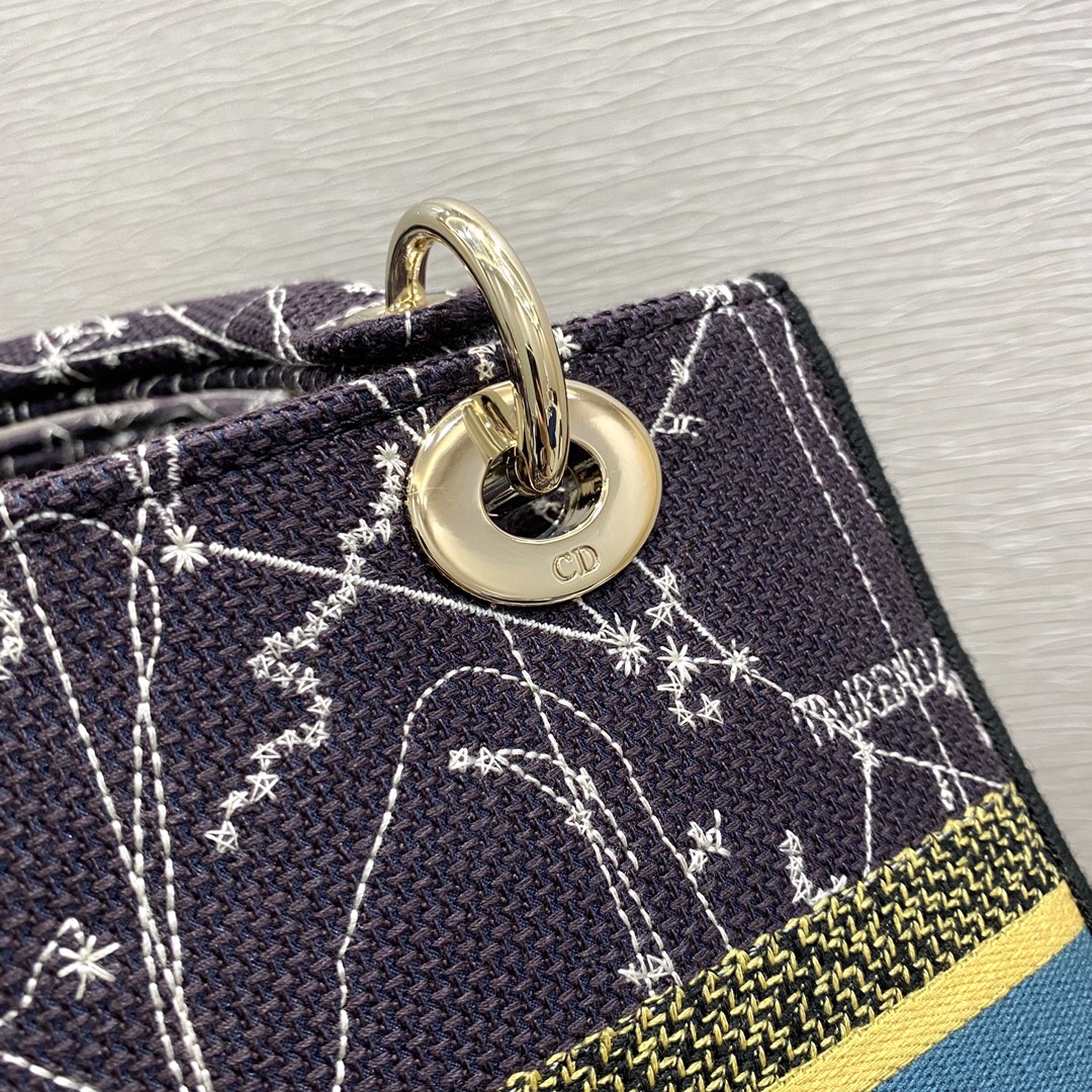 Christian Dior Medium Lady D-Lite Bag Dior Constellation Embroidery, Blue, For Women Women’s Handbags, Crossbody Bags, 24cm CD M0565ORHP_M9281:1High-quality replica