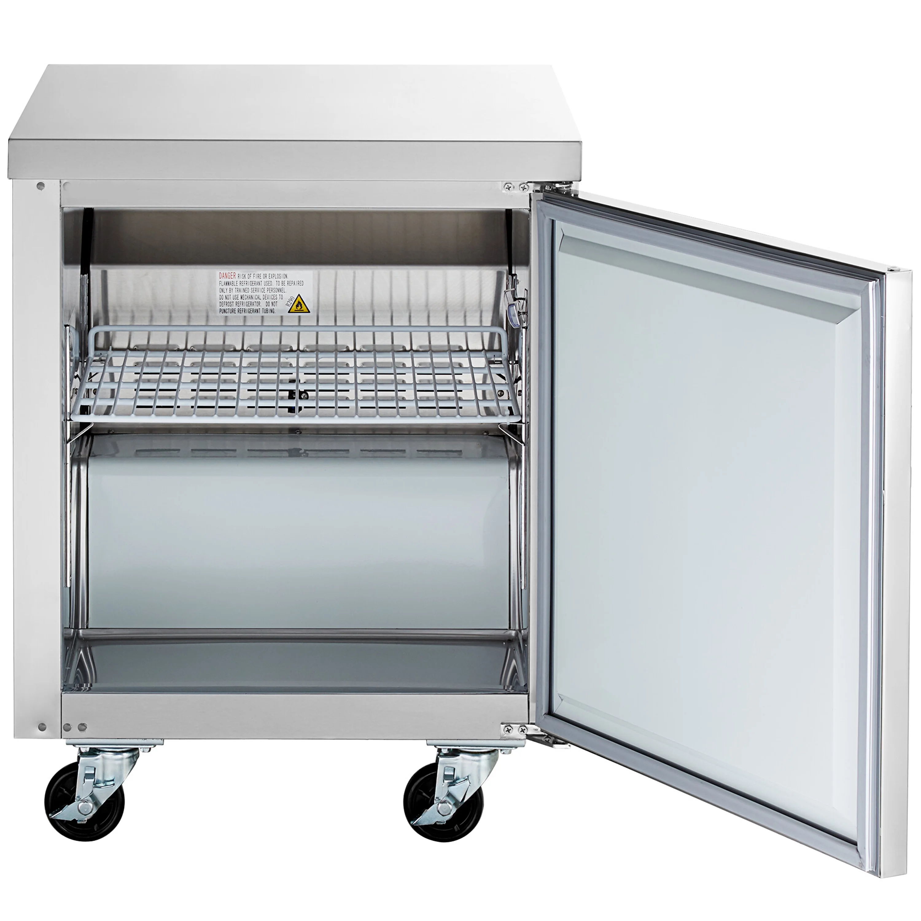 29 in. Worktop/Undercounter Freezer 7 Cu.Ft. Commercial Freezer in Stainless Steel, NSF Certified