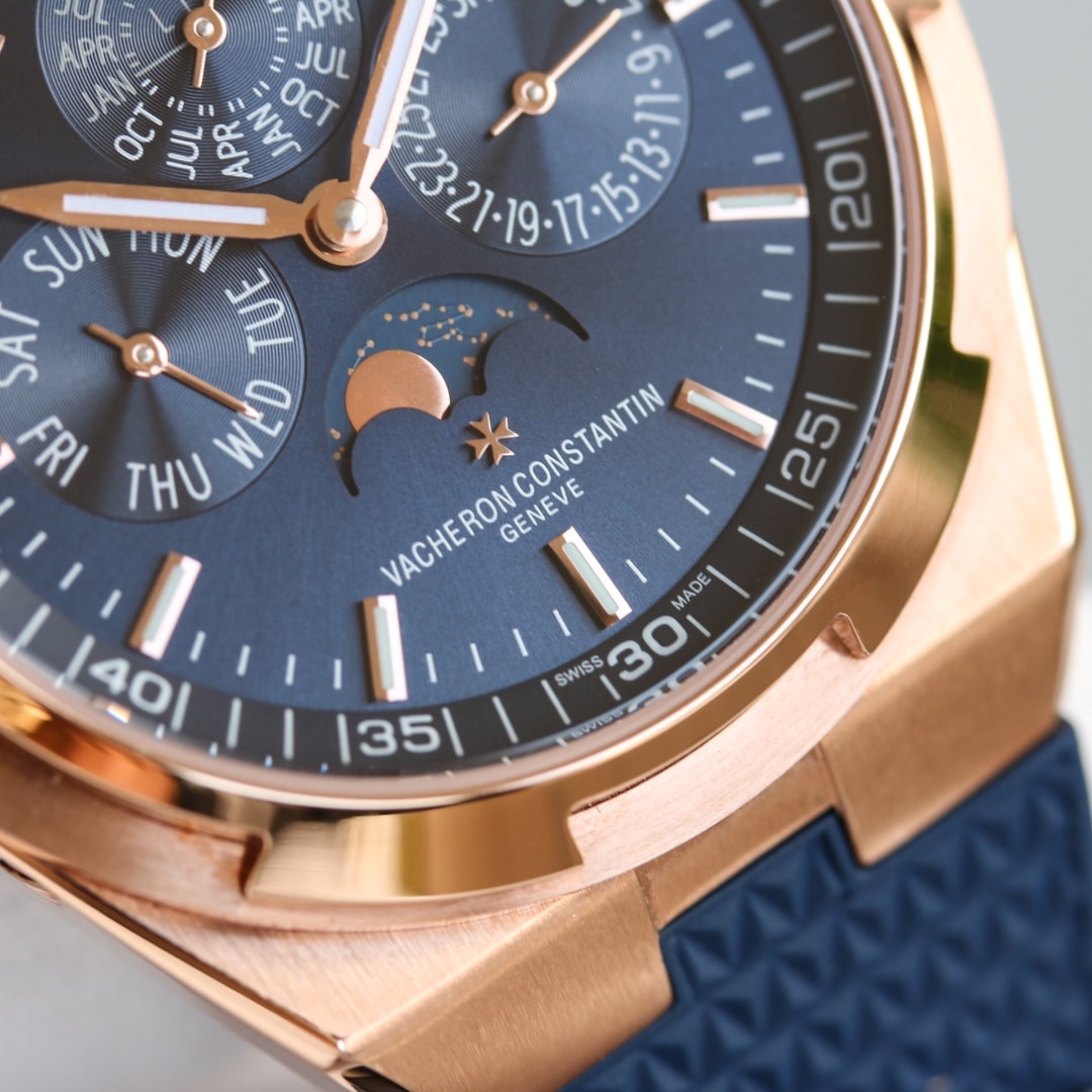Fake Vacheron Constantin Replica Watches Overseas perpetual calendar ultra-thin Boutique Exclusive 41.5 MM PINK GOLD 4300V/220R-B509(1:1 replica) - Top club