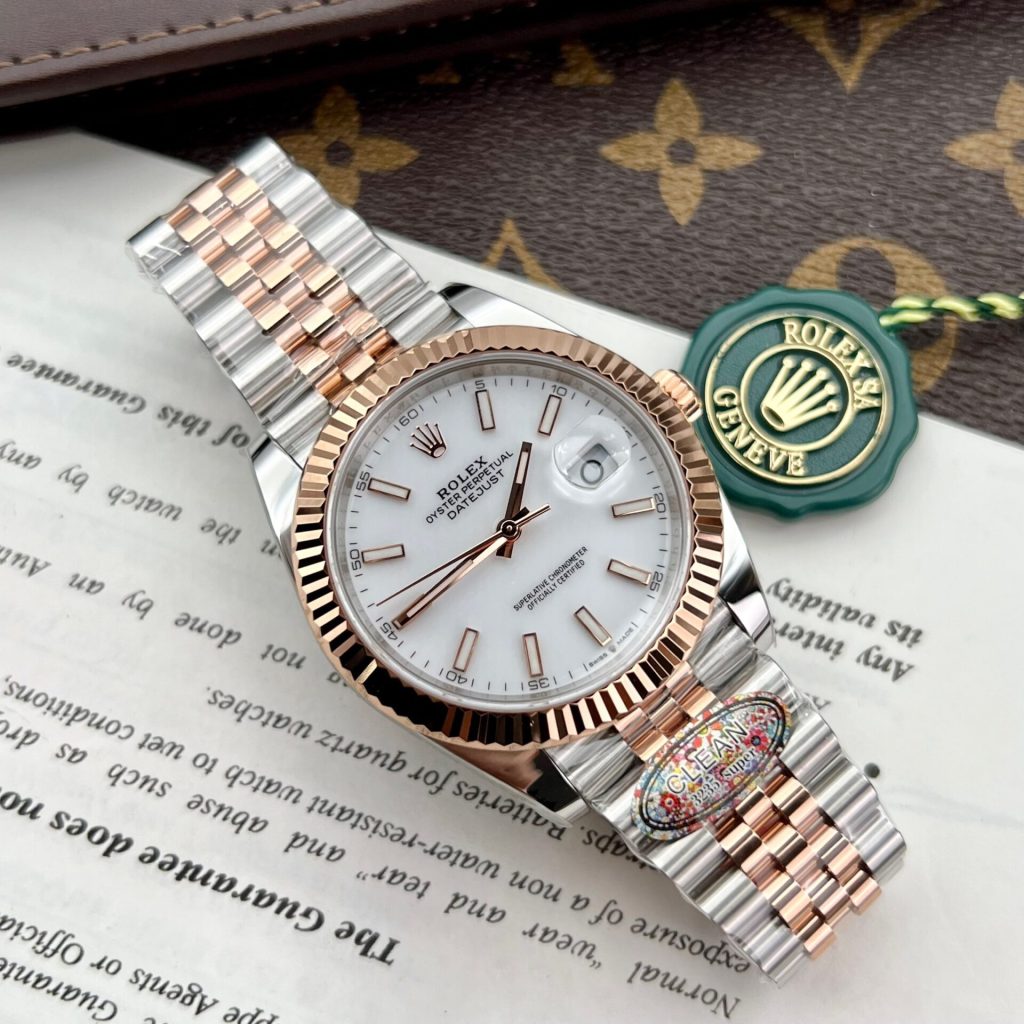 Rolex Replica Watches DateJust 126331 Demi Rose White Dial Clean Factory 41mm - Elite Watch Atelier