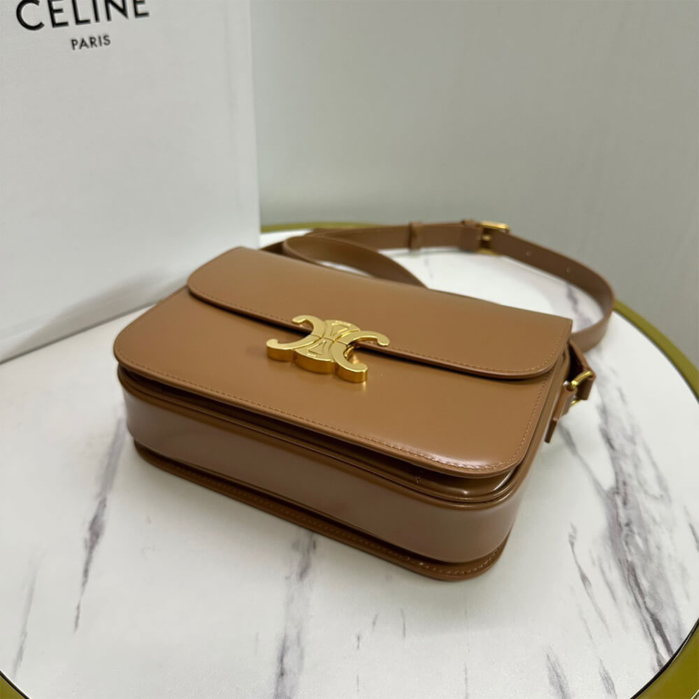 CELINE CLASSIQUE TRIOMPHE BAG in shiny calfskin(HIGH-END GRADE)1:1High-quality replica