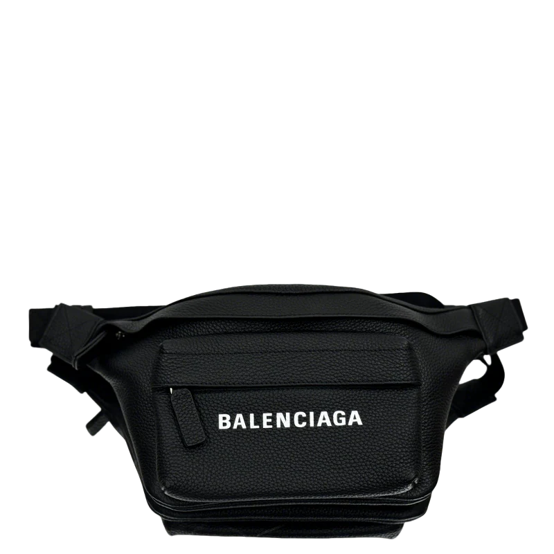 Black Balenciaga Waist Bag with Logo for Fashionable Daily Use Style No.406480 - Replicaclubs