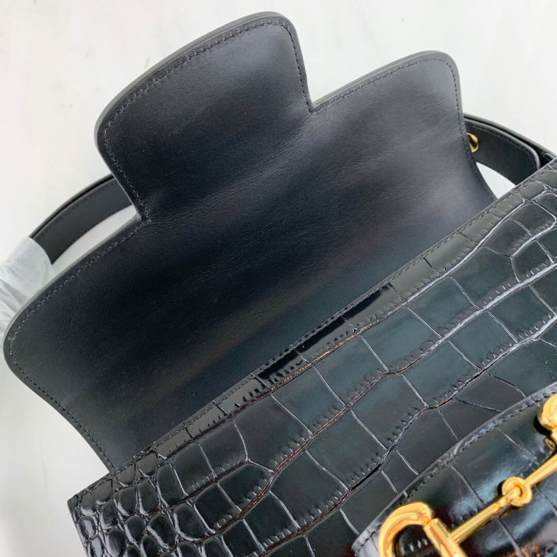 Replica Gucci 1955 Horsebit Crocodile Shoulder Bag 6022041:1High-quality replica