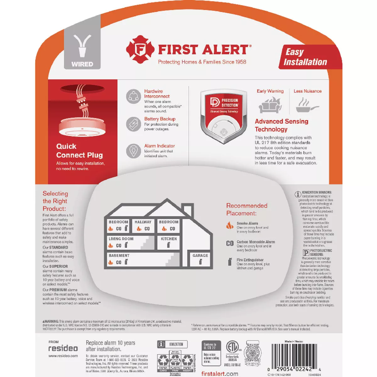 First Alert SMI100-AC Interconnect Hardwire Smoke Alarm with Battery Backup