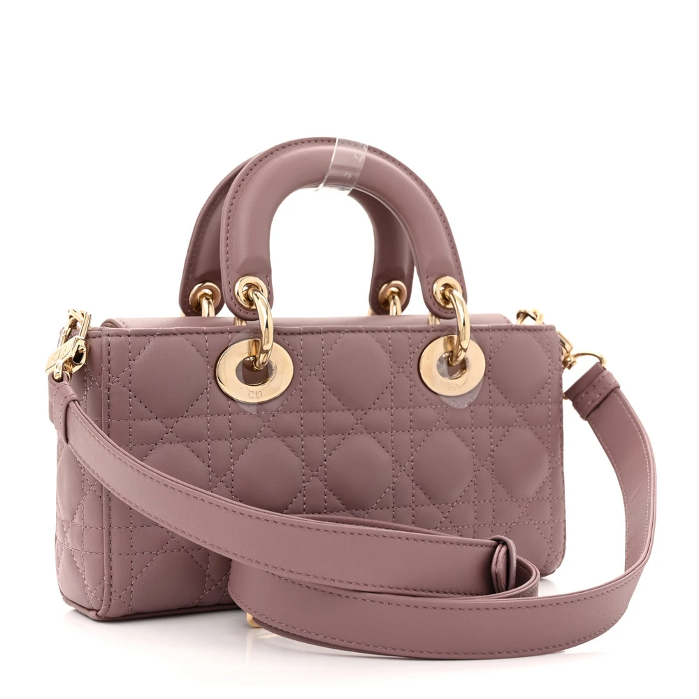 Peony Pink Dior Cannage Superfake Handbag with Gold Hardware1:1High-quality replica
