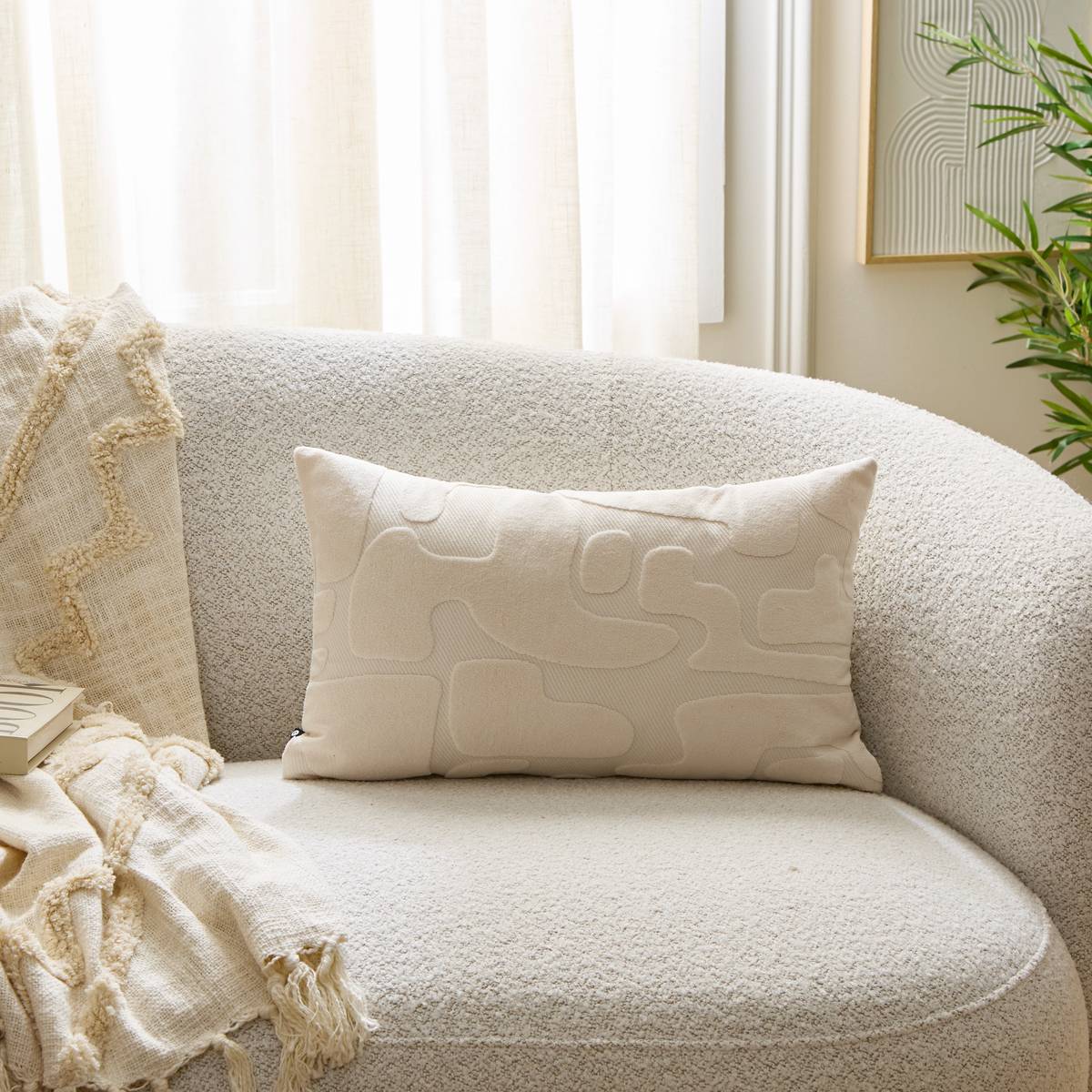 Cushion "Delor" White, 50x30 cm
