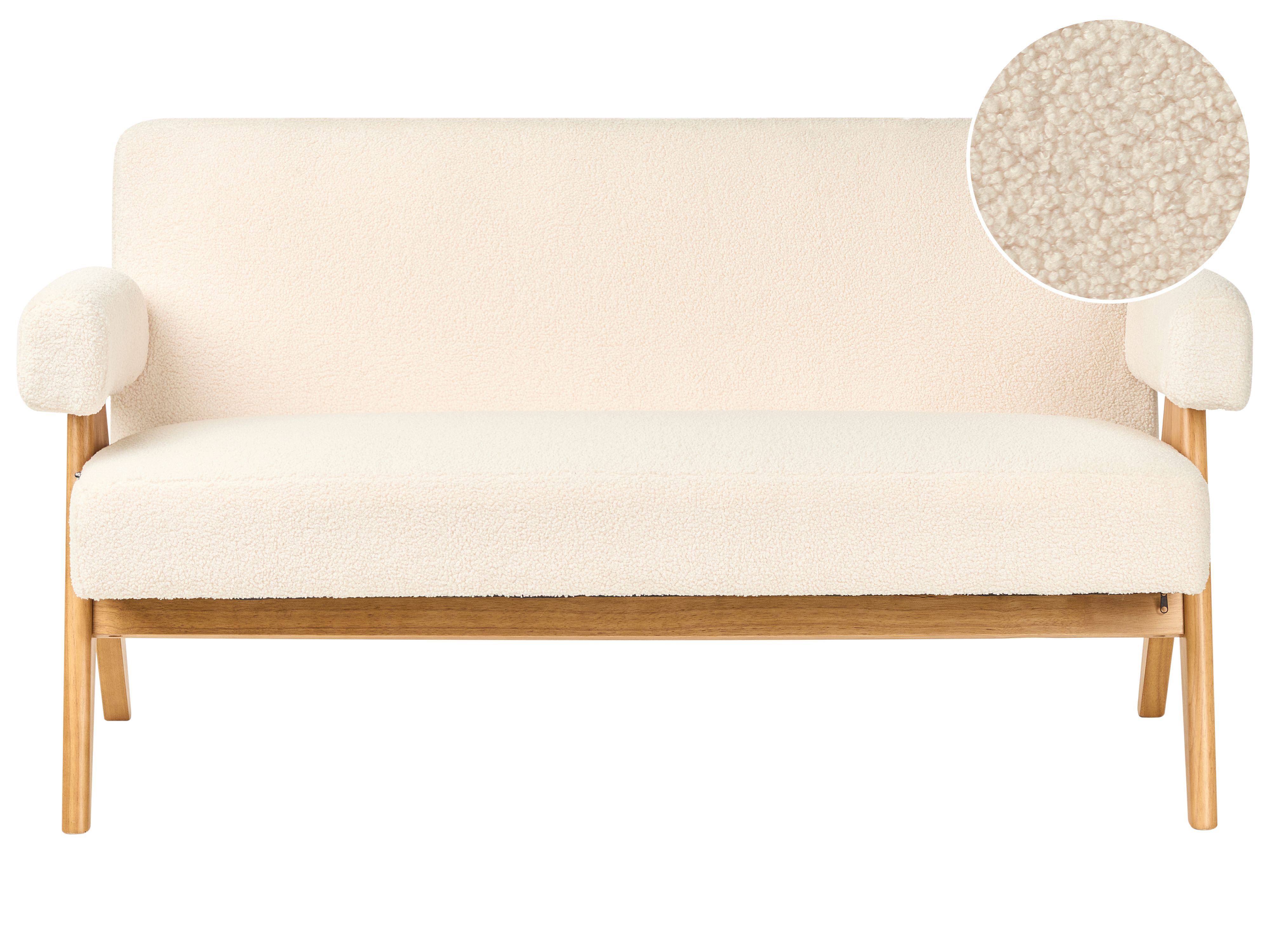 Sofa 2 Seater TAMRE Boucle Off-White/ Light Brown