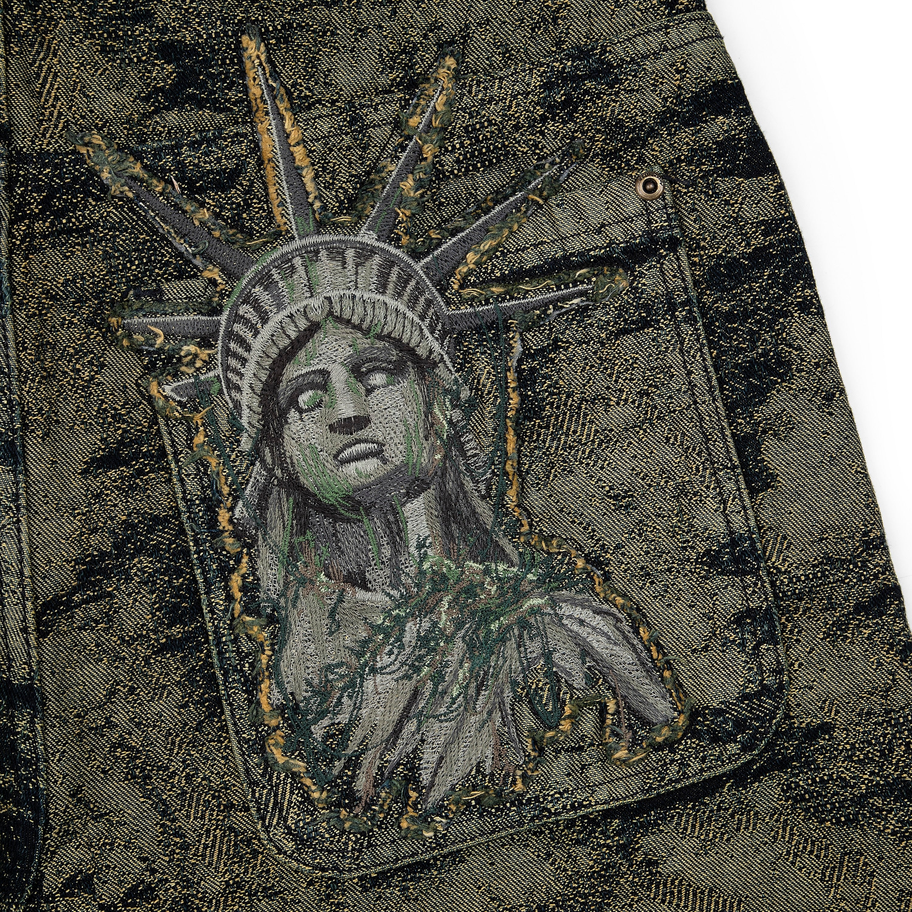 "NYC to RIO" camo Denim